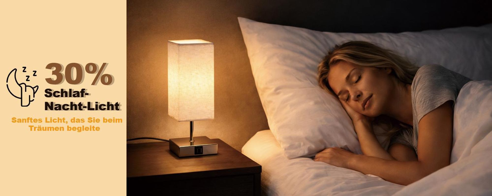 ZMH 2er Set Nachttischlampe Tischlampe touch dimmbar USB Vintage Tischleuchte mit Ladefunktion E27 Aufladbar Warmweiß Nachtlicht mit Stoffschirm Schreibtischlampe für Wohnzimmer Schlafzimmer