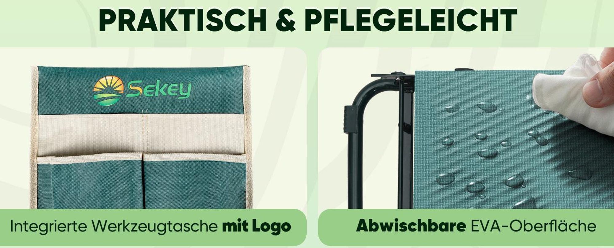 Sekey Multifunktionale Gartenkniebank Kniebank für Gartenarbeit, Gartenhocker bis 180kg