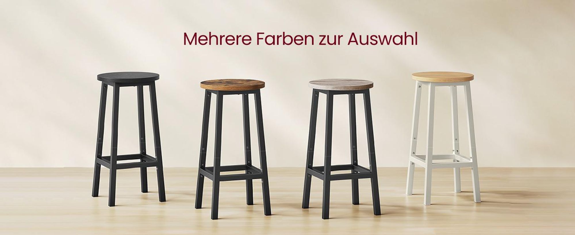 VASAGLE Barhocker Barstühle (Set, 2 St., 2er), bis 100kg belastbar, 32x32x65cm, CBL32
