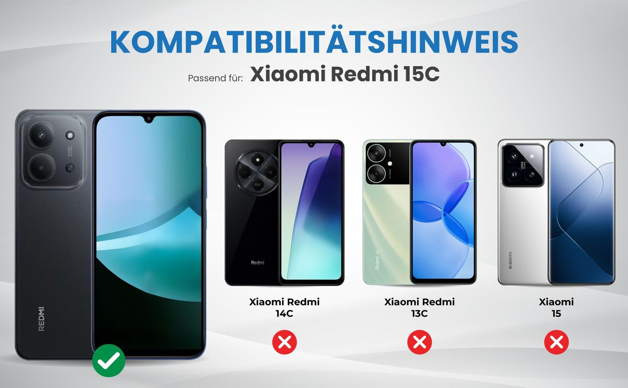 Kompatibilitätshinweise Hülle für Xiaomi Redmi 15C