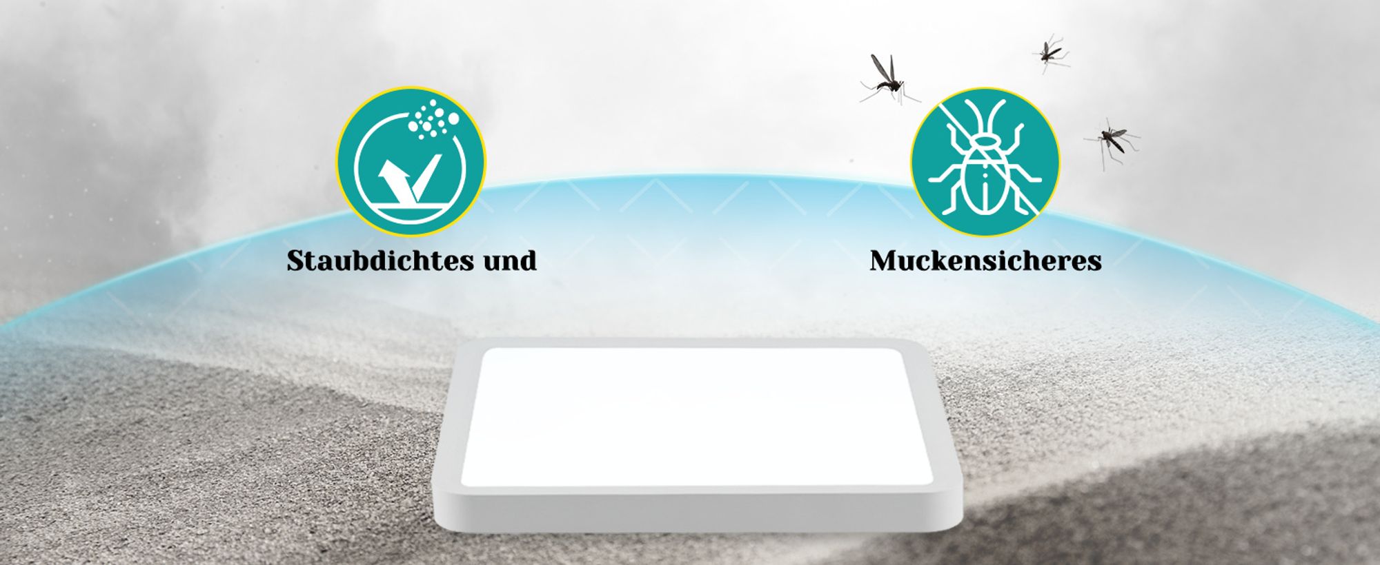 ZMH Deckenlampe LED Deckenleuchte Flach 23CM Badezimmerlampe Weiß 18W Flurlampe Deckenbeleuchtung Schlafzimmer 6500K Küchenlampe Eckig Badlampe