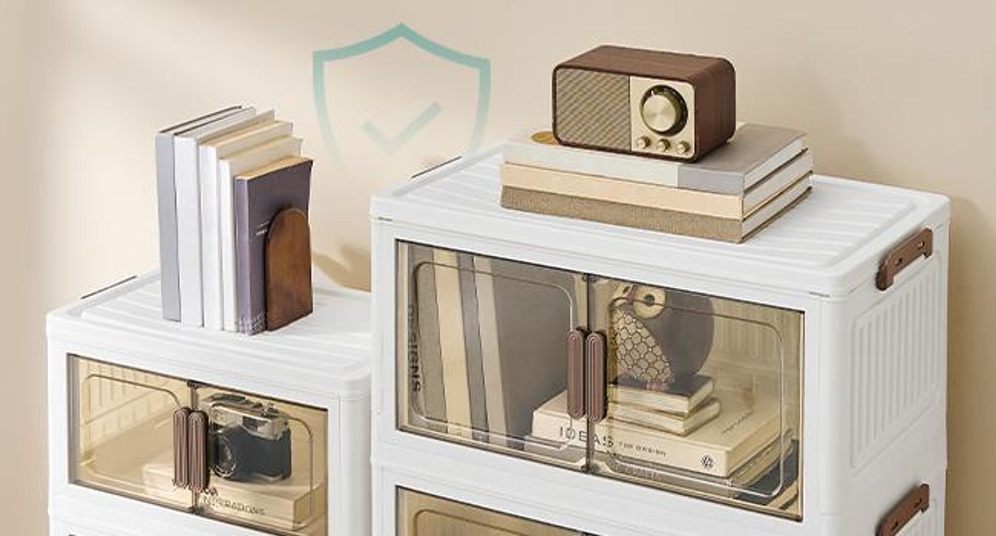 SONGMICS Aufbewahrungsboxen mit Deckel, Organizer auf Rollen, 180 L