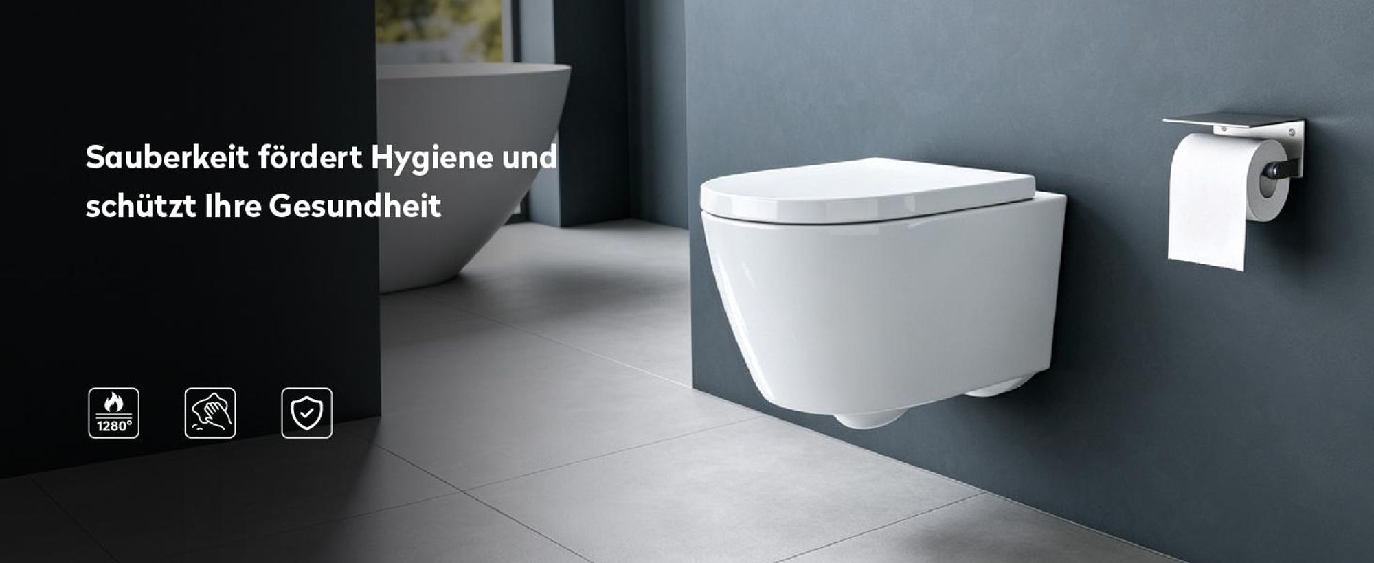 doporro Hänge-WC Weiß Wand-WC Toilette mit Soft-Close Spülrandloses aus Keramik Hänge-Toilette Aachen106