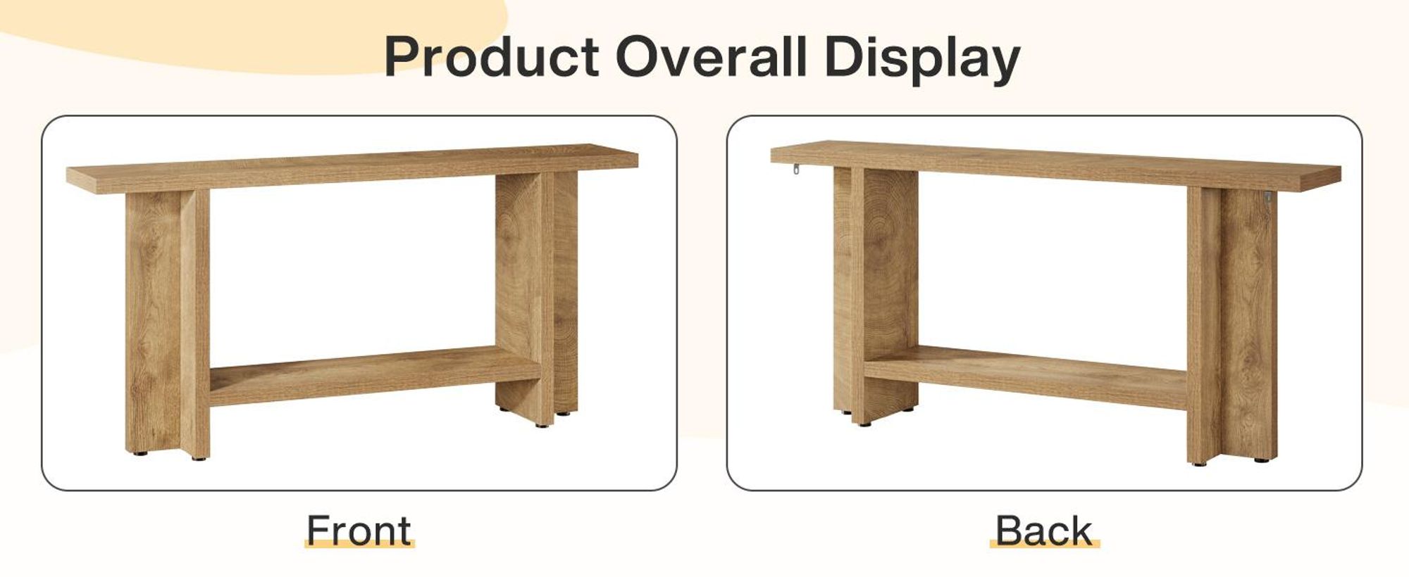 Tribesigns 150 cm Schmal Konsolentisch mit Ablage, Flurtisch, Langer Sofatisch hinter Couch für Wohnzimmer, Flur, Eingangsbereich, einfache Montage