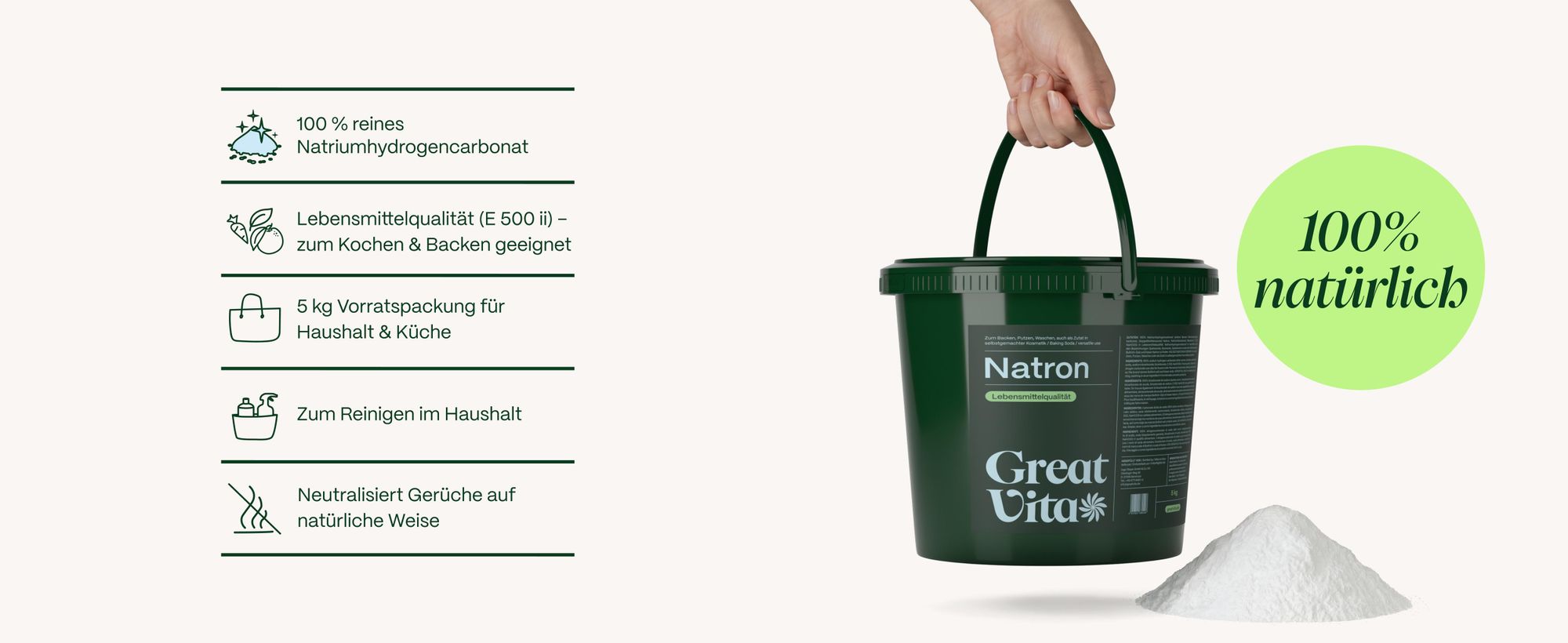 5 kg Natron im Eimer – 100 % natürlich, zum Kochen, Backen und Reinigen.