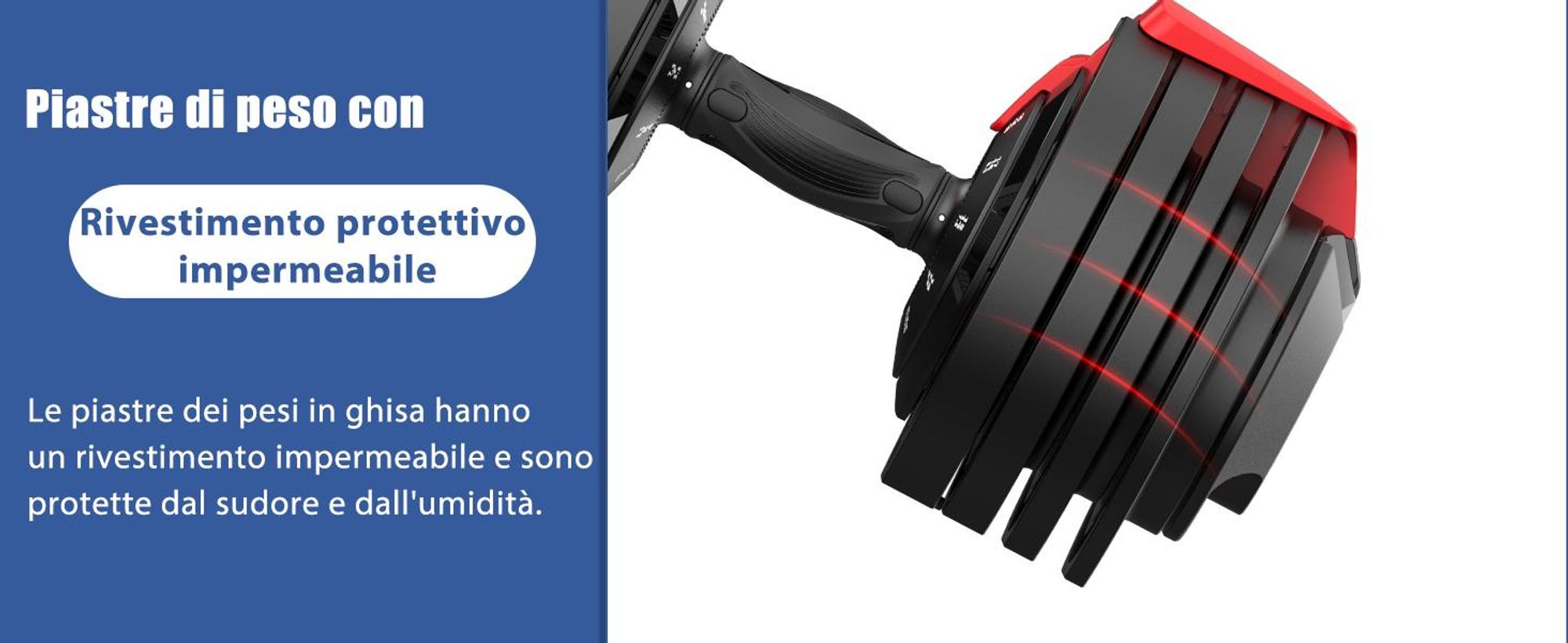 DH FitLife Manubrio Regolabile 3-24 kg con 12 Livelli di Peso, Pesi Variabili 12 in 1, Manubrio Corto Regolabile per Allenamento Casa