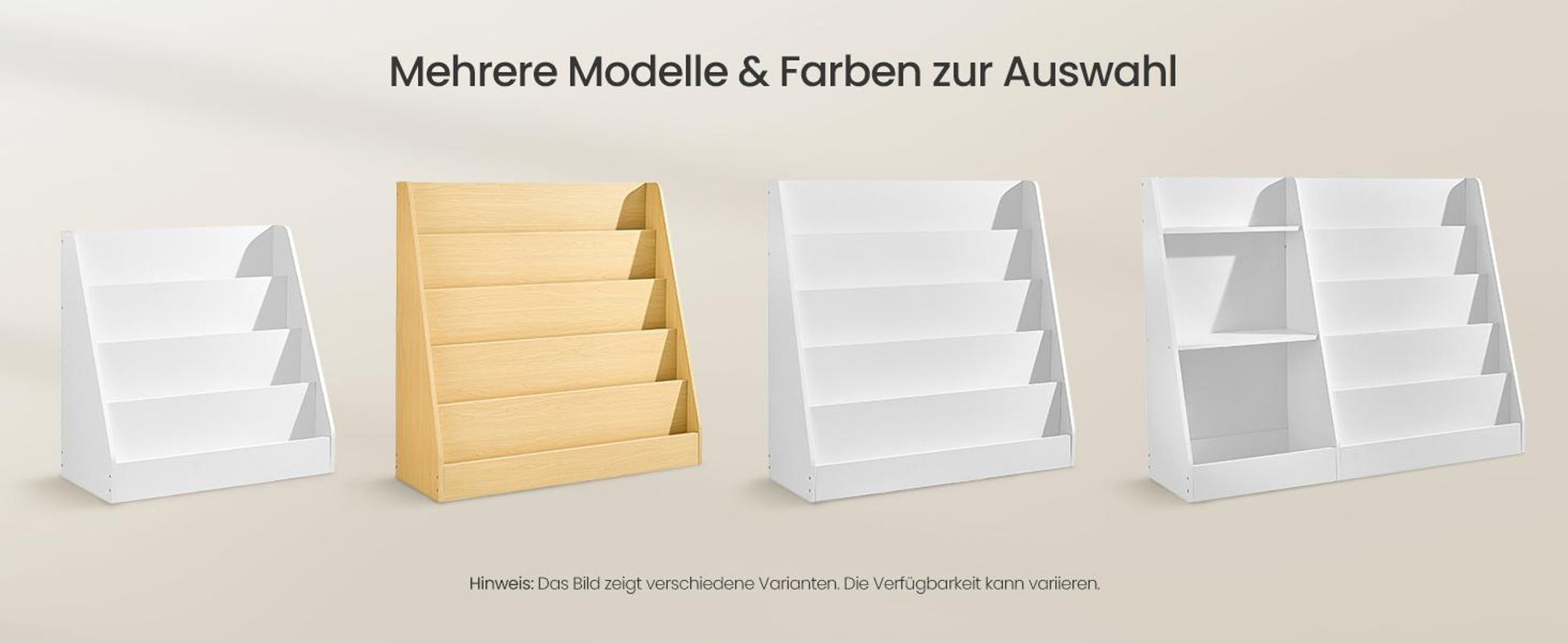 SONGMICS Kinderzimmerregal mit 5 Ebenen, Montessori Bücherregal, Spielzeugregal für Leseecke, 30 x 103,6 x 80 cm, weiß