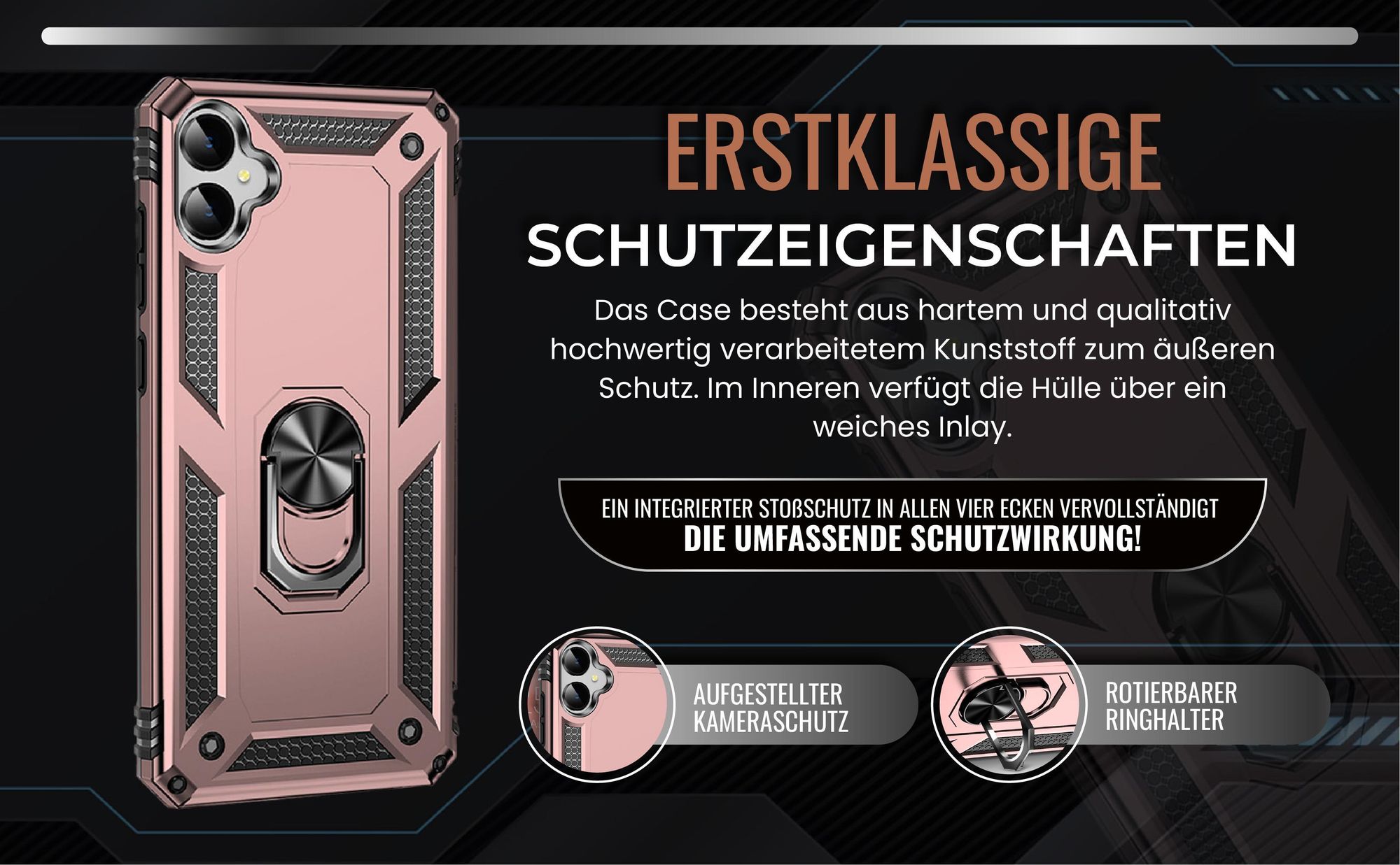Handycase in Rosegold für Samsung Galaxy A05 mit Kameraschutz