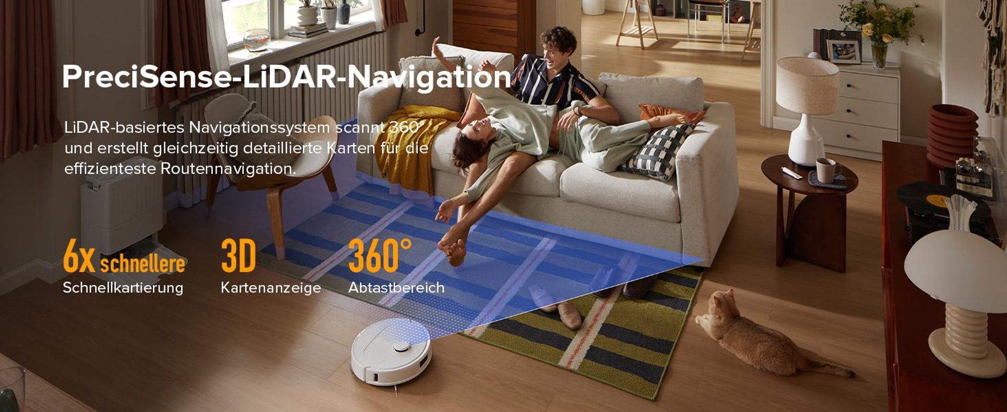 Roborock QV 35A Staubsauger Roboter 8.000pa(Upgrade von Qrevo/Qrevo Plus),Anti-Verfilzungs-Seitenbürste, PreciSense LiDAR, All-in-One Dock, Weiß