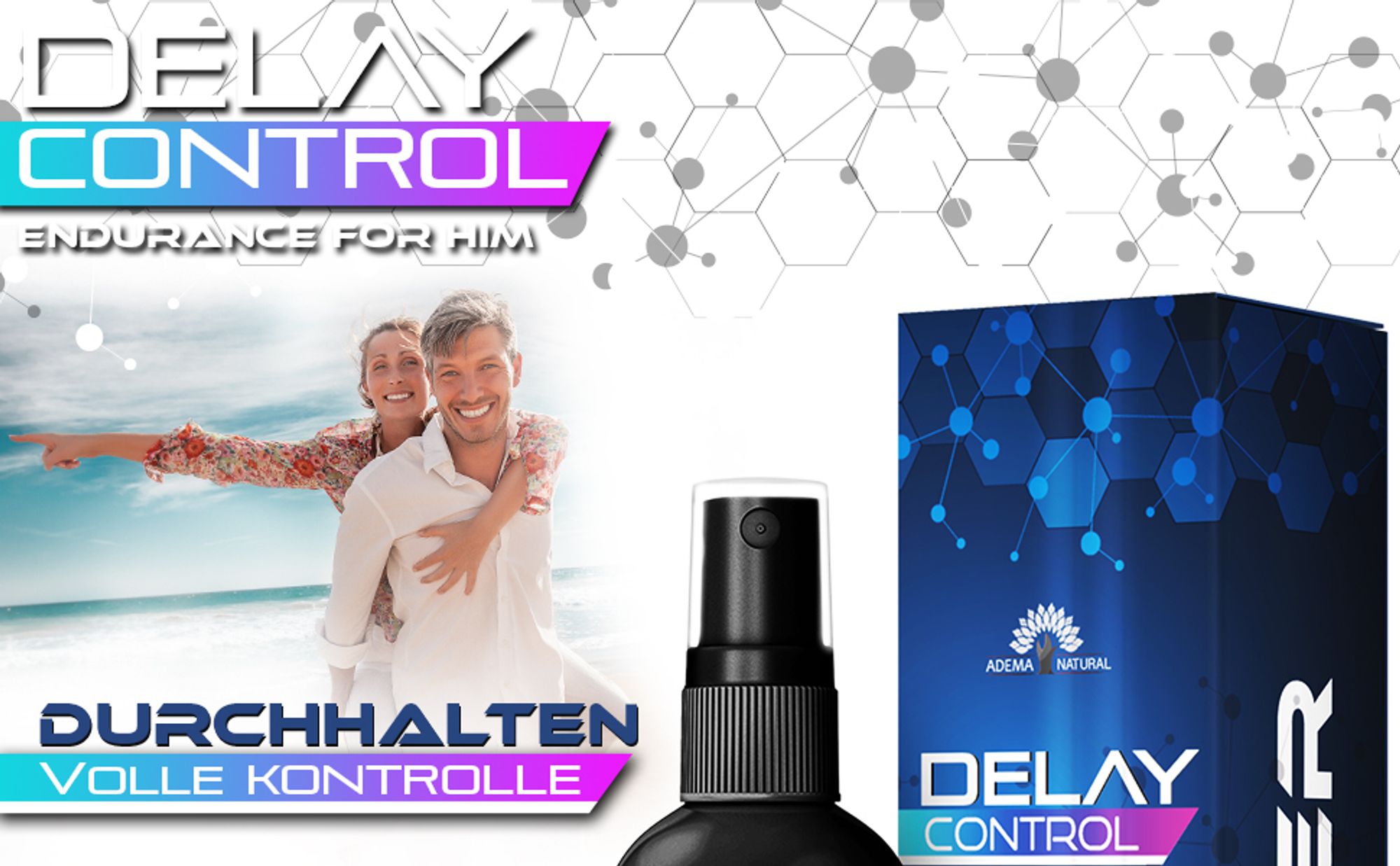 Adema Natural® Delay Control - Verzögerungsspray – mit Sofortwirkung – Delay Spray - längerer Sеx – Verzögerung der Ejakulation - mehr Potenz