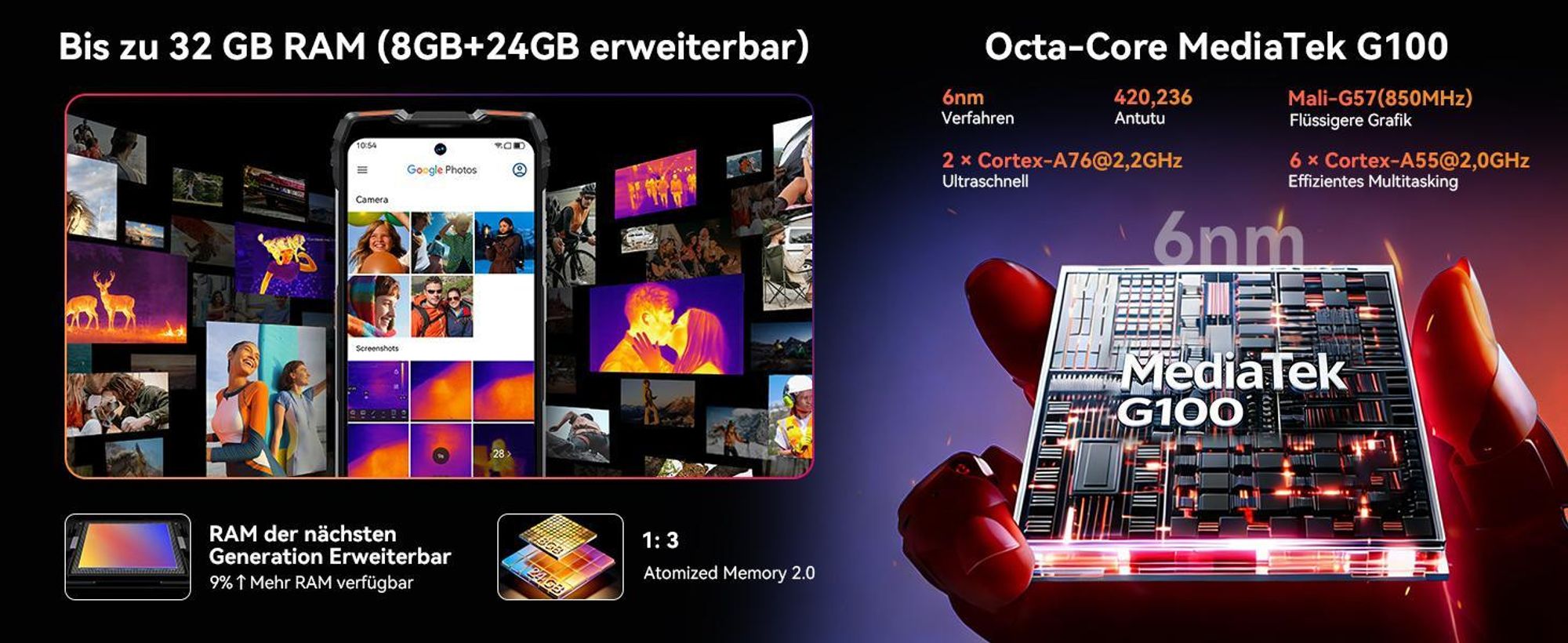 Blackview ROCK 3  Outdoor Smartphone Ohne Vertrag, 32+256GB, Android 16, 108MP, 6.78", 120Hz, 10000mAh,kabelloses Laden,Thermal Imaging, IP68/IP69K