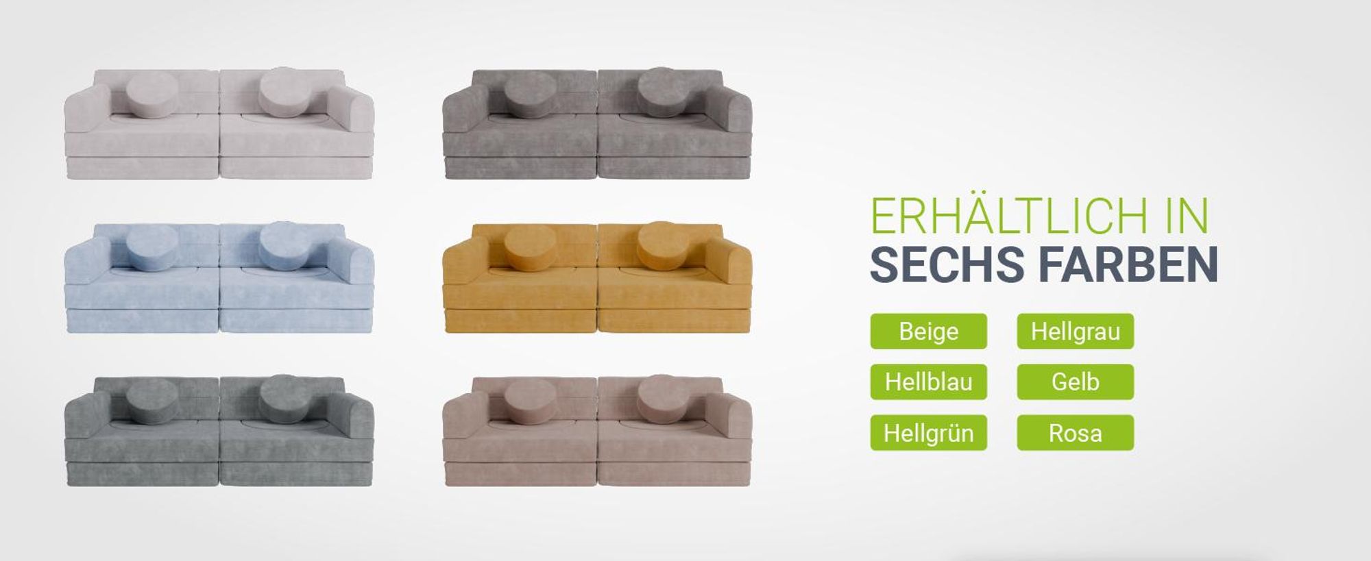 Juskys Kinder Spielsofa Kayo – Cord, modular & pflegeleicht – Beige