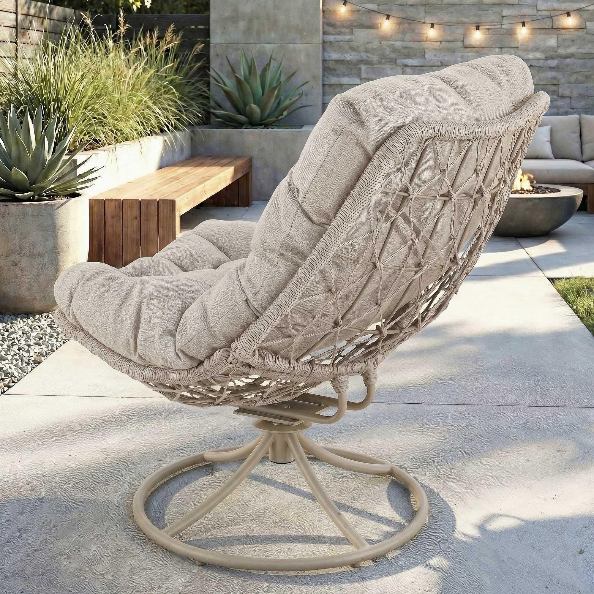 di volio Gartensessel MELIA - Lounge Sessel aus PE-Rattan mit Rundfuß, bequem & stabil