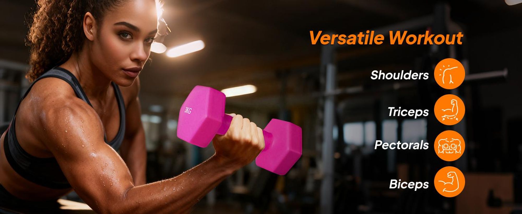 Zestaw hantli SPORTNOW, zestaw 2 hantli z obciążnikami, zestaw hantli żeliwnych, 2 hantle po 3 kg dla mężczyzn i kobiet, zestaw hantli do domu, siłowni, treningu siłowego