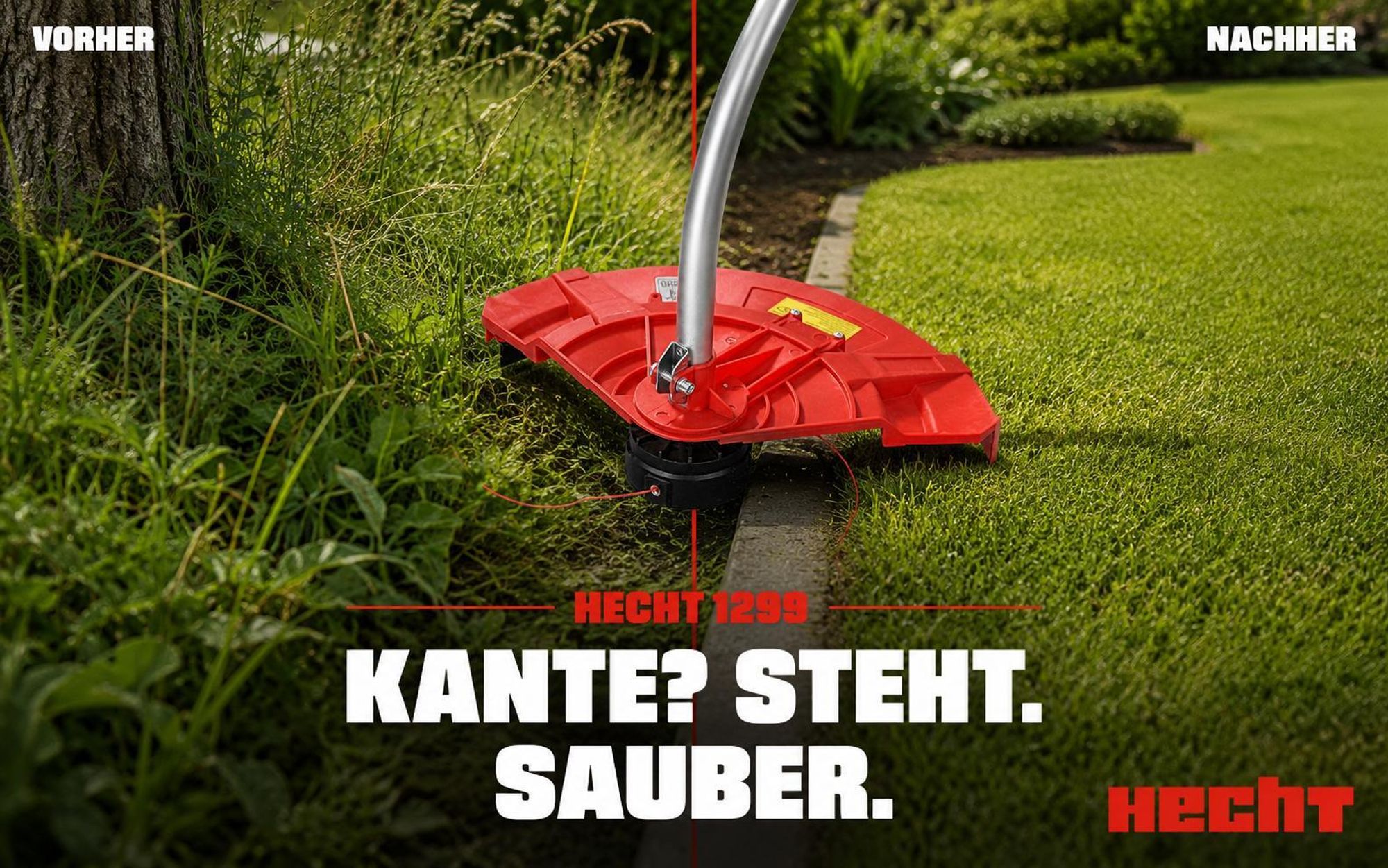HECHT 1299 Freischneider Elektro | 38 cm Schnittkreis | mit Tragegurt | 1400 W / 230 V | 7500 U/min