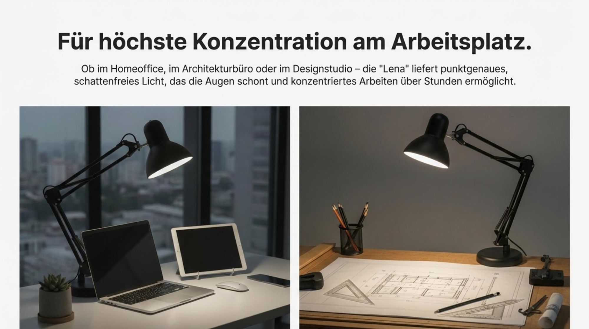 MasterLED Schreibtischlampe E27 8W 2700K Schwarz, Gelenkarm Verstellbar, mit Klemme