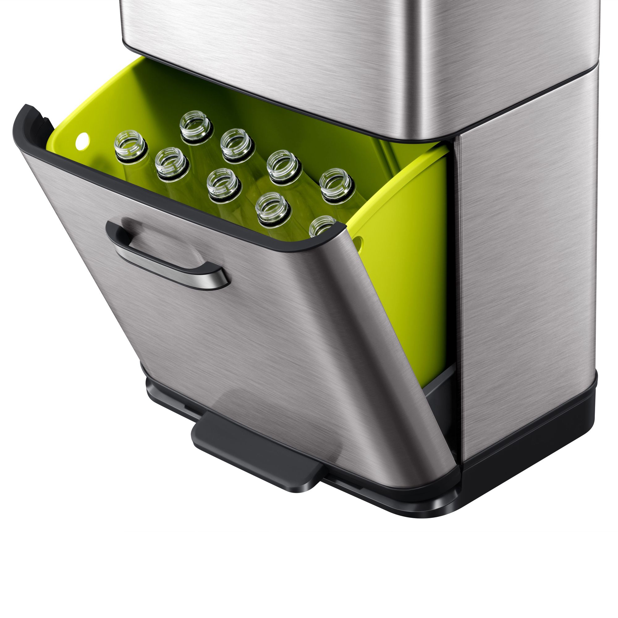 EKO - Himalaya Sensor Recycler Abfalleimer 35+25 Liter - Stainless steel Plastic - Grau, Matt Edelstahl