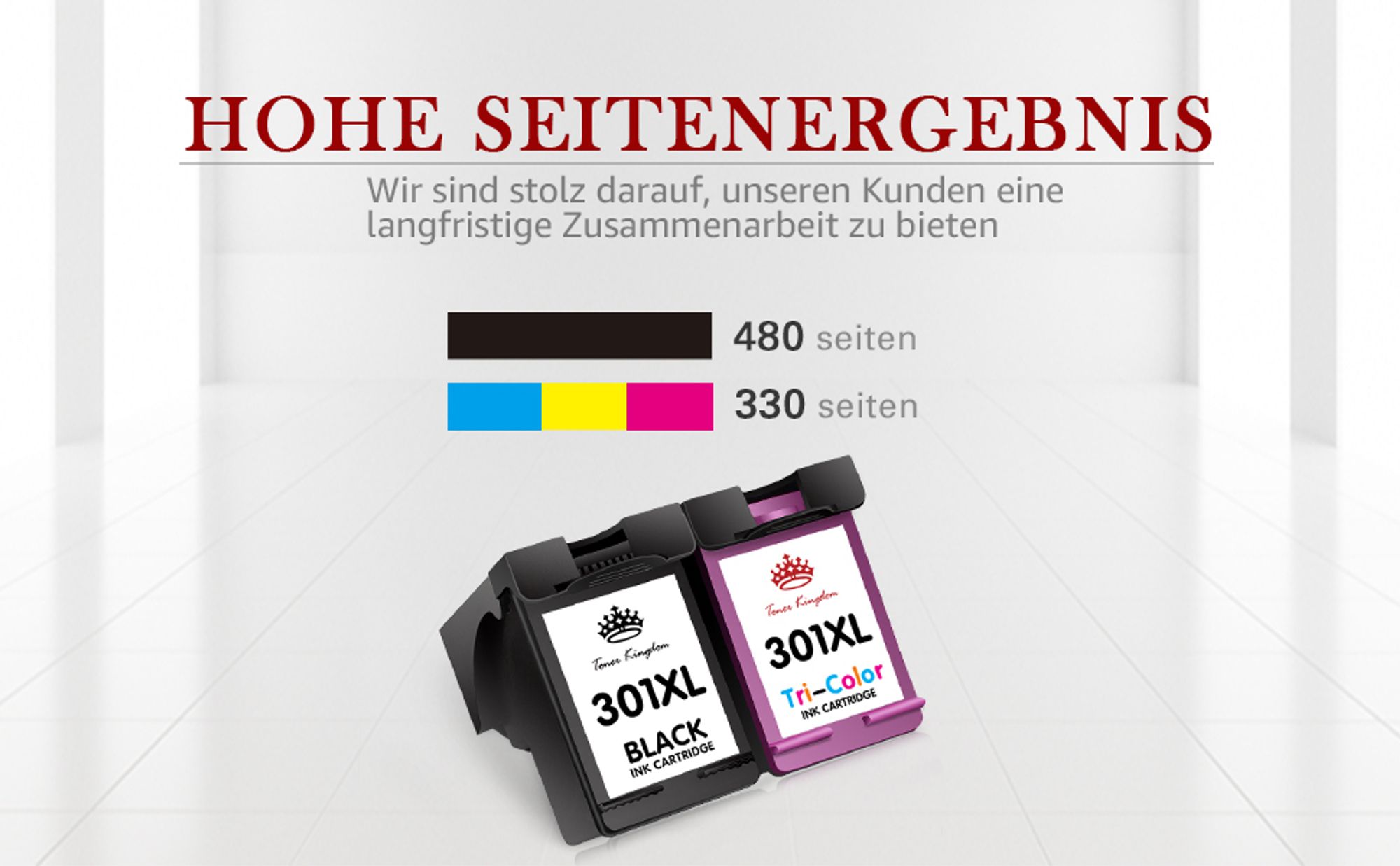 Kompatible Druckerpatronen 301 XL für HP 301XL Envy 4500 4508 5530 Officejet 2620 4630 4632 Deskjet 2540 2544 1510 3050 3055A 3059A 2050 1000 (1 Schwarz, 1 Farbe, 2er-Pack)