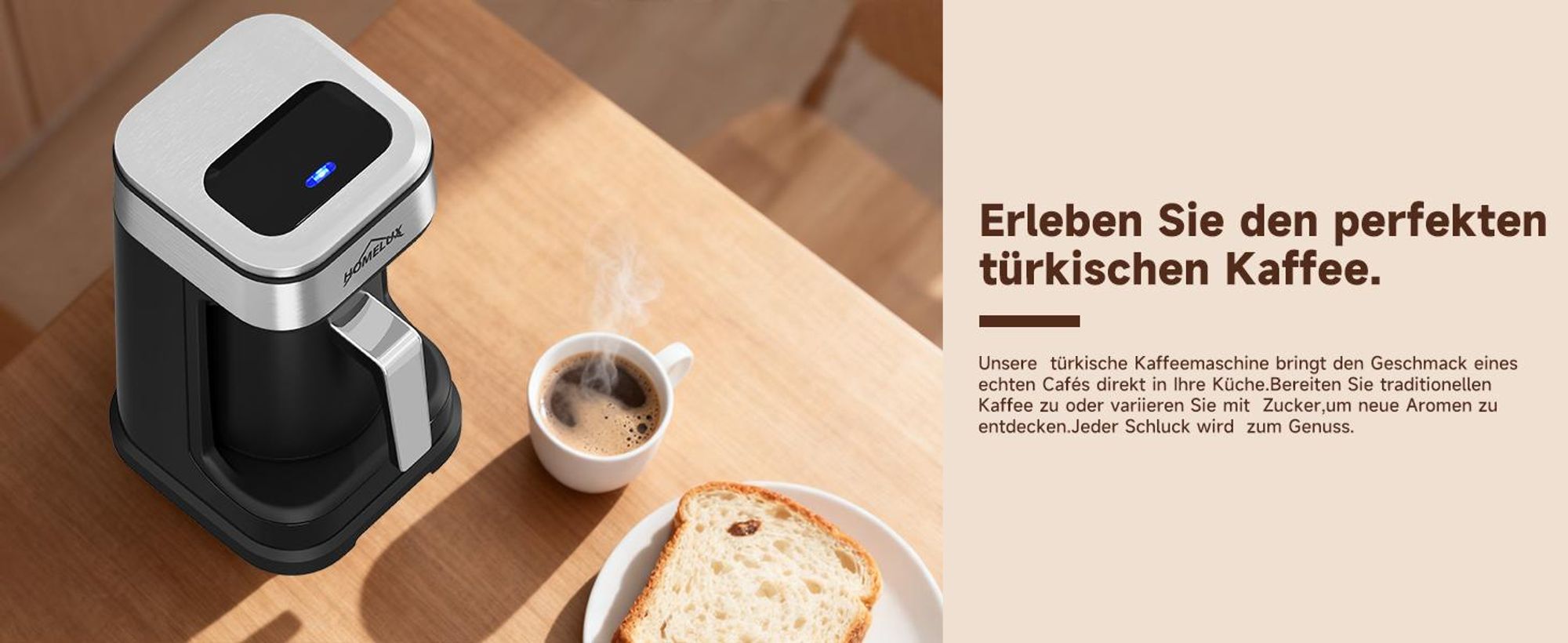 Türkische Kaffeemaschine 250 ml Mokka Maschine,650W Turkish Coffee Maker,Türkischer Kaffeekocher Elektrisch, Türkische Kaffeekann Für Mokka