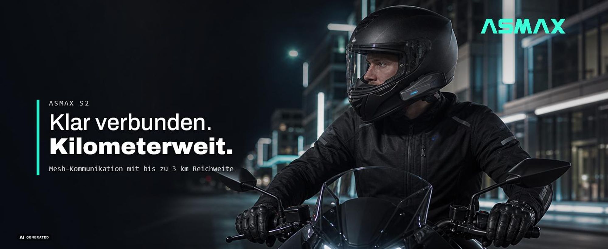 Komunikační systém Bluetooth ASMAX S2, jedna sada