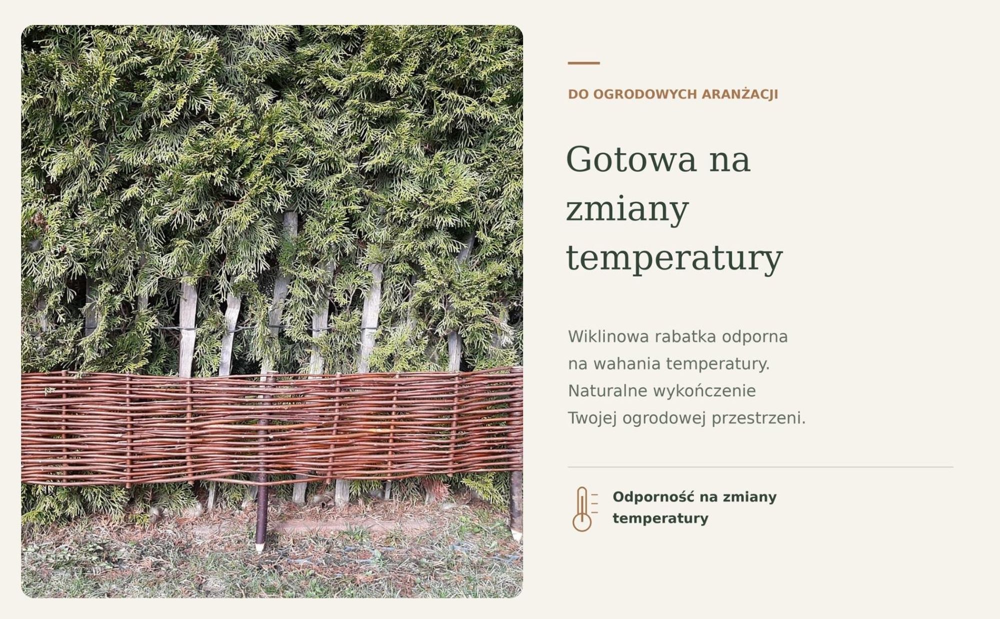 Ogrodzenia Wiklinowe Palisada Wiklinowa Zestaw 10 sztuk 120x20 cm, Rabatka Ogrodowa, Obrzeże Trawnika, Naturalny Płotek Wiklinowy, Ręcznie Robiony