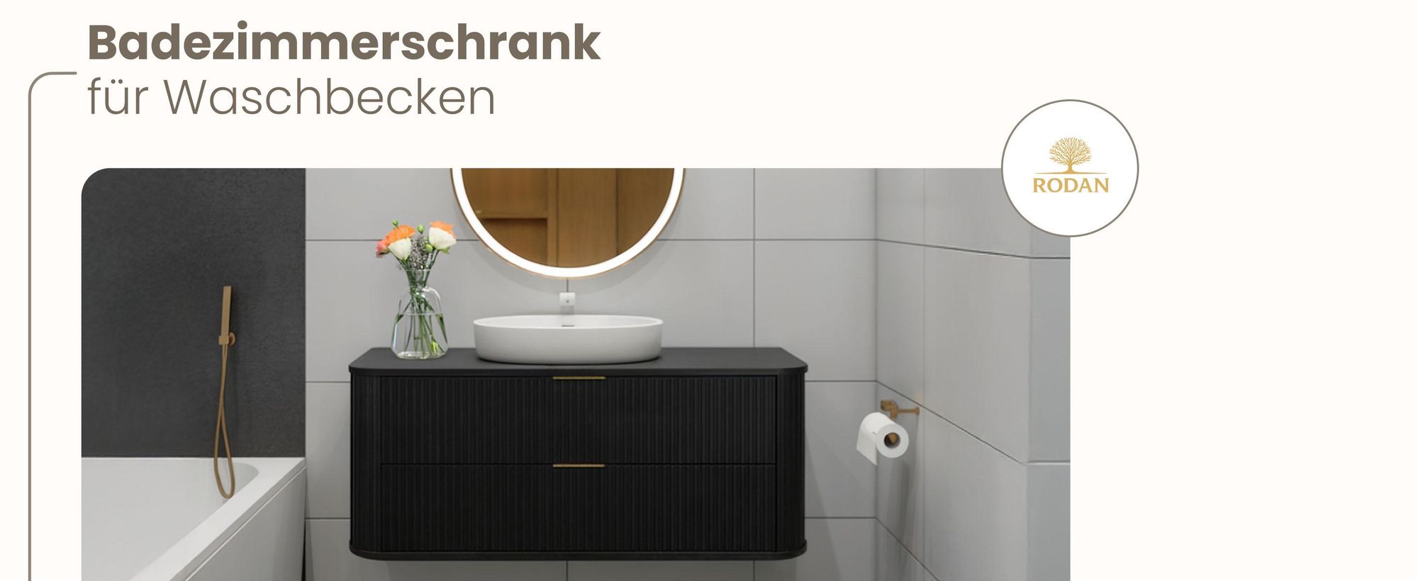 Badezimmerschränke 120cm Schwarz Matt Holz Unterschränke Waschtisch