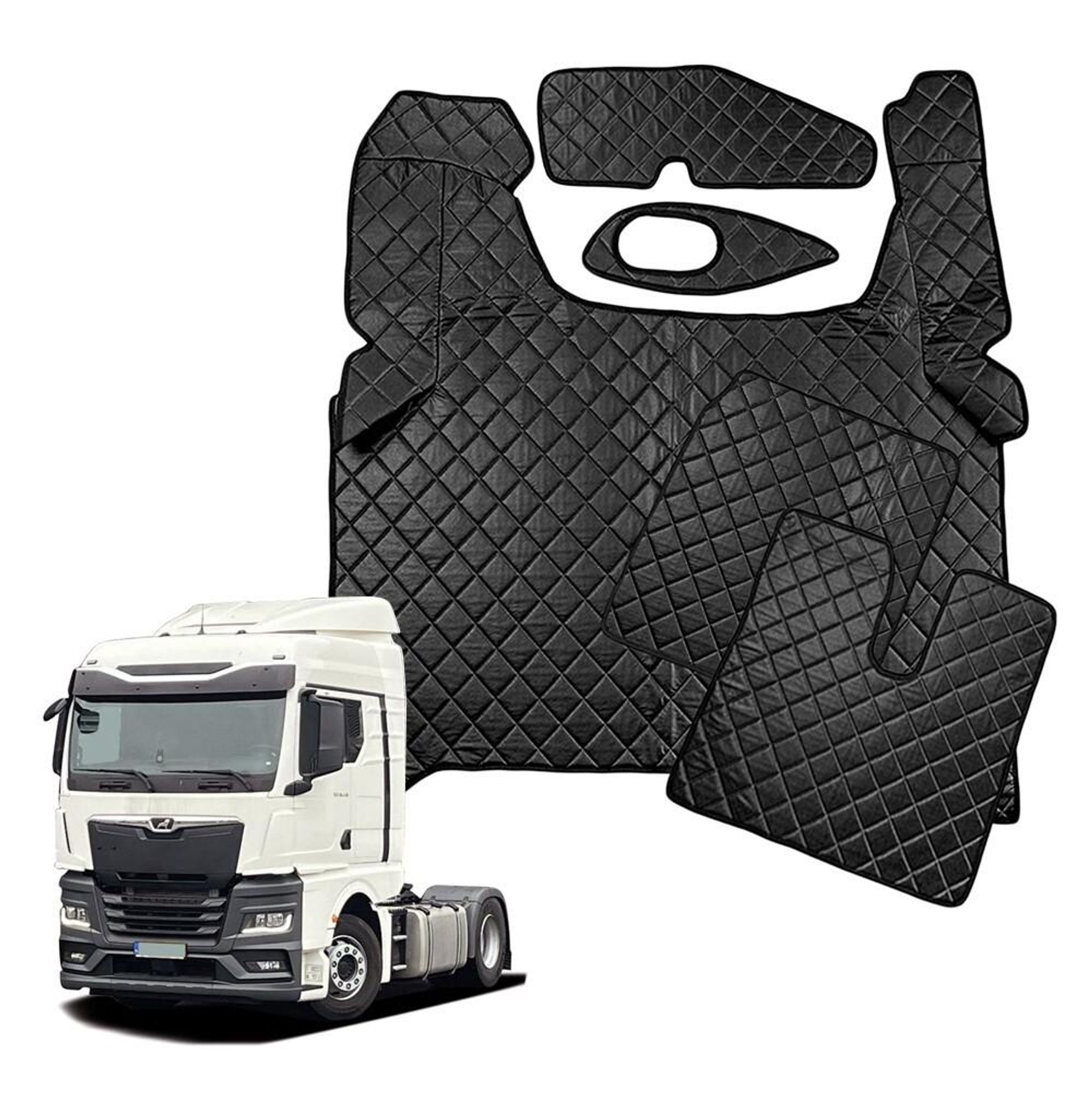 LKW Fußmatten Für MAN TGX ab 2020 - Tunnelabdeckung Truck LKW Schwarz LUX