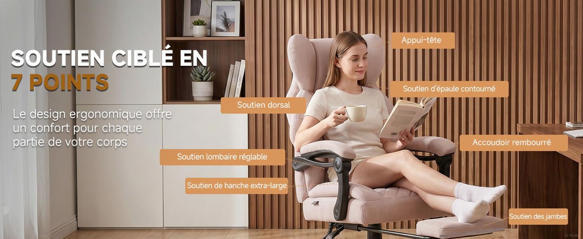 Chaise de gaming GTPLAYER, chaise de bureau ergonomique avec repose-pieds et support lombaire, fauteuil de bureau haut de gamme pour grandes personnes, chaise de bureau large et réglable en hauteur