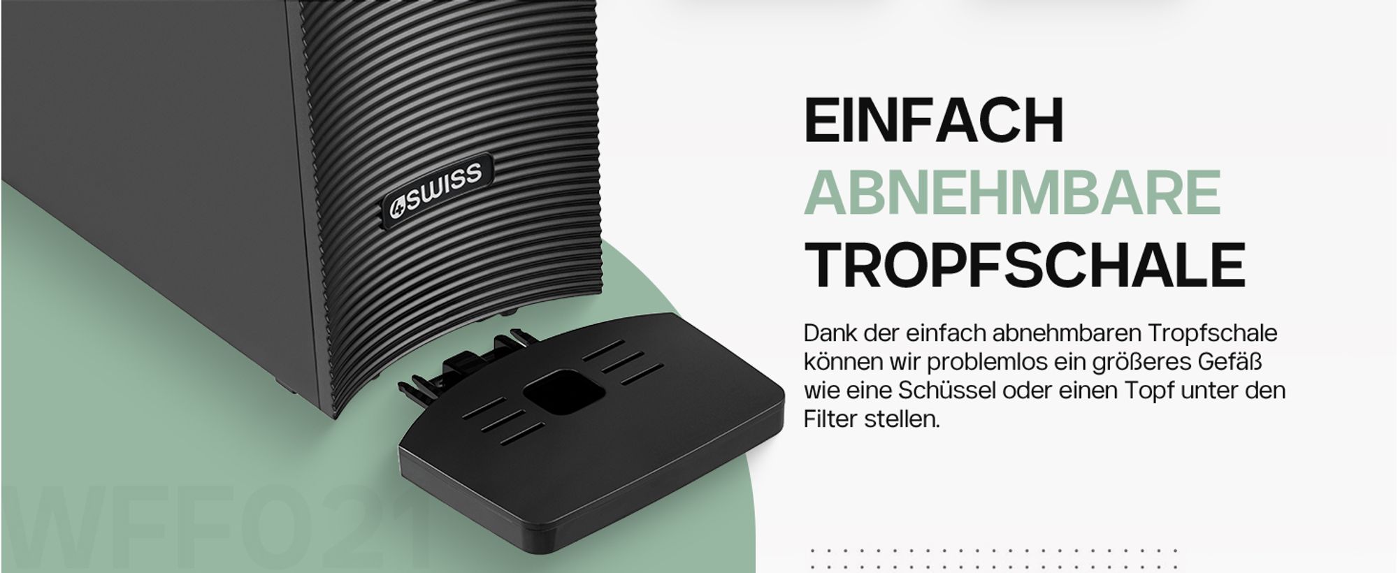 4Swiss WFF021 Wasserfiltersystem Weiß Trinkwasserfilter - Wasseraufbereitung ohne Wasserverlust Bakterien Mikroplastik Filter Wasserspender Küche