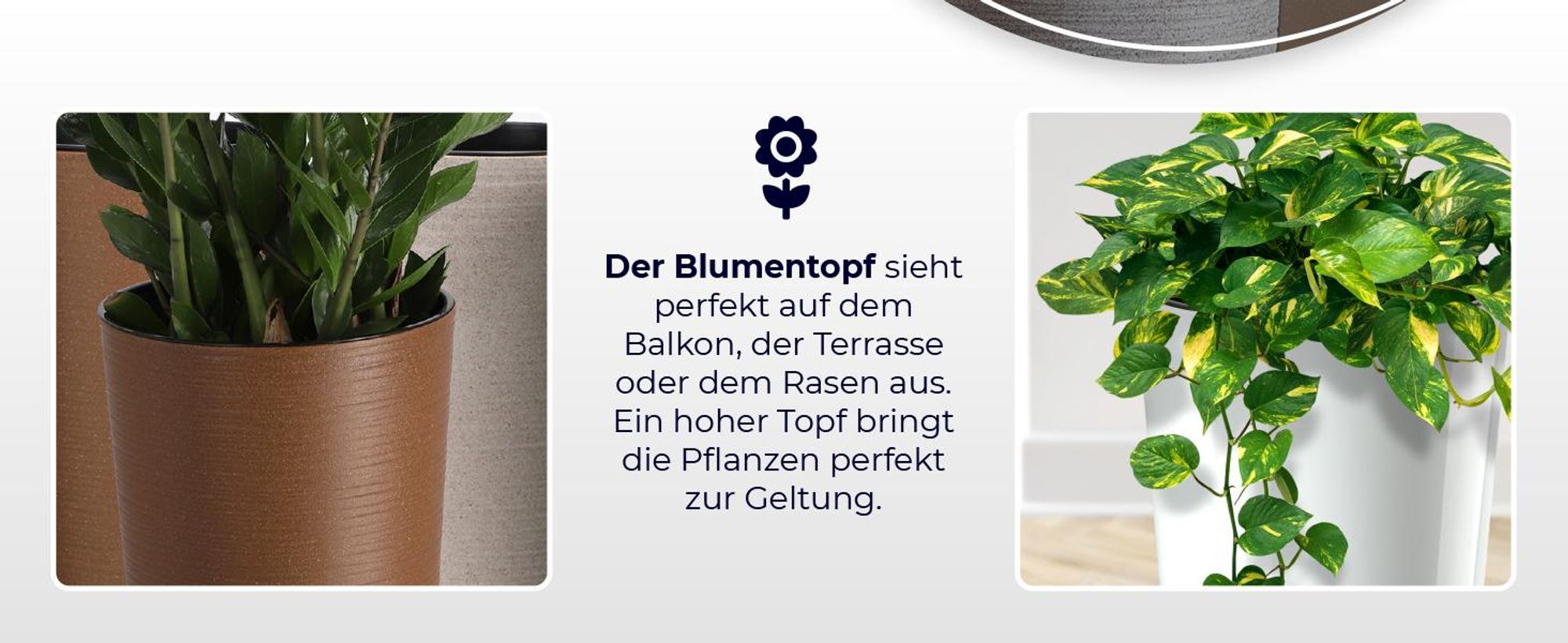 KADAX Blumentöpfe"Latina", Übertopf mit herausnehmbarer Einlage, Blumentopfschutz, Blumenkübel, 19 + 25 + 30 cm, Creme