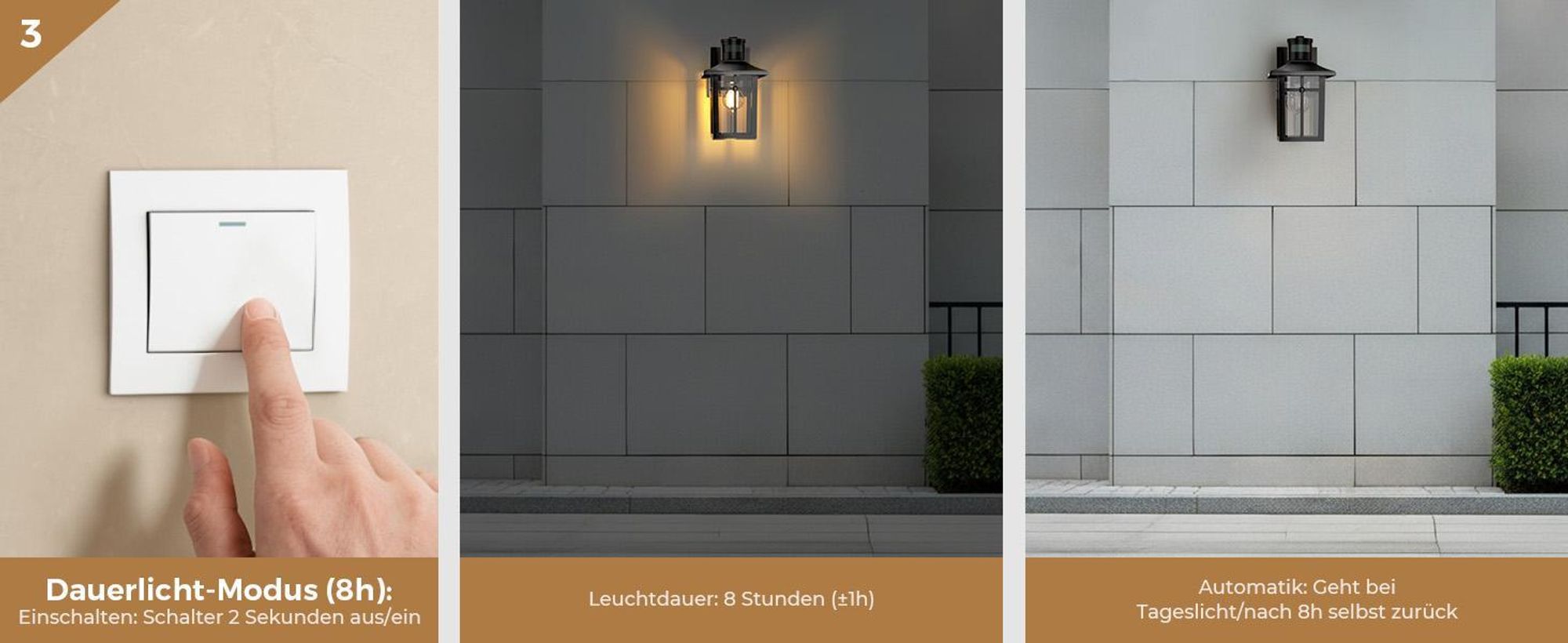 S'AFIELINA Außenlampe mit Bewegungsmelder, E27 Wandlampe für Terrasse, Hauswand, Außenleuchte schwarz, Vintage Design, 2 Stück