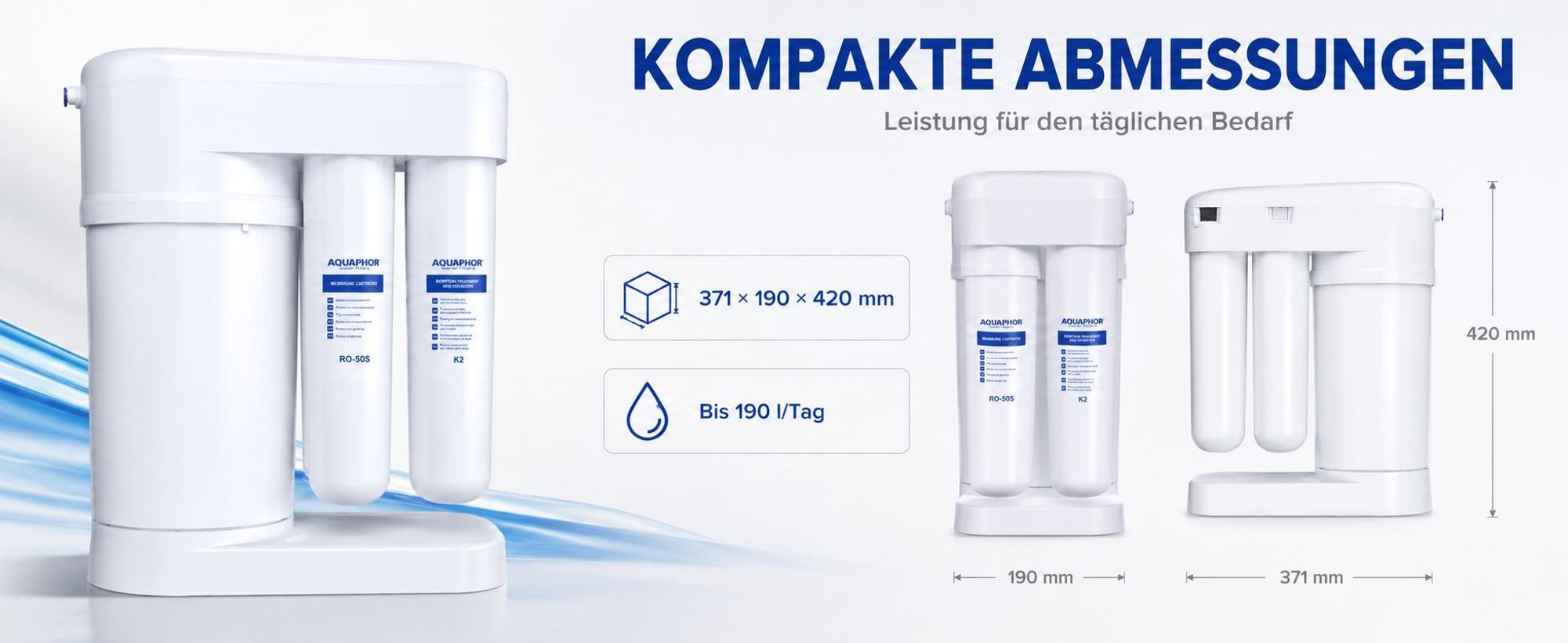 Wasserfilter Set Morion mit 3-Wege Küchenarmatur Nordic INOX, Umkehrosmose, ausziehbare Brause, 360° schwenkbar
