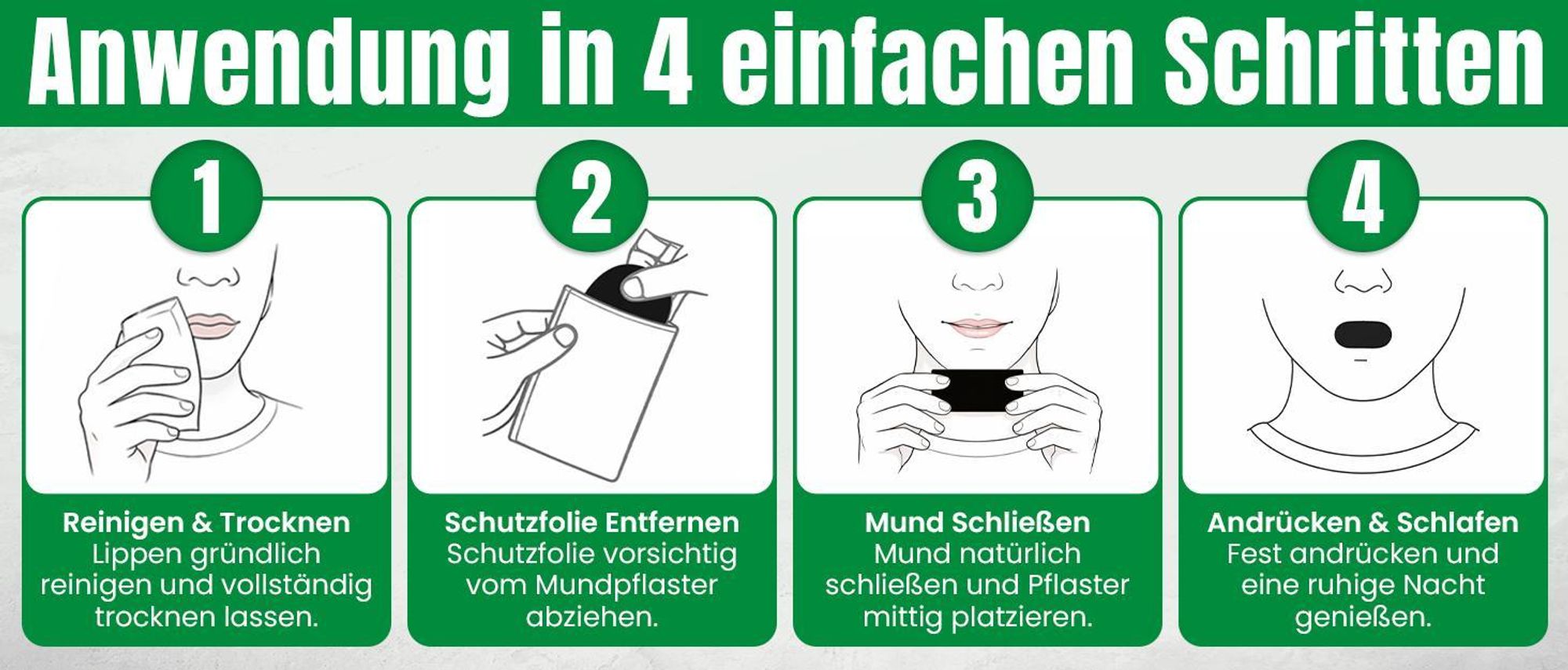 Perfekt-Schlafen24® 30 Stück Schlafpflaster für geschlossenen Mund | Mundstreifen gegen Schnarchen fördern die Nasenatmung und reduzieren Schnarchen