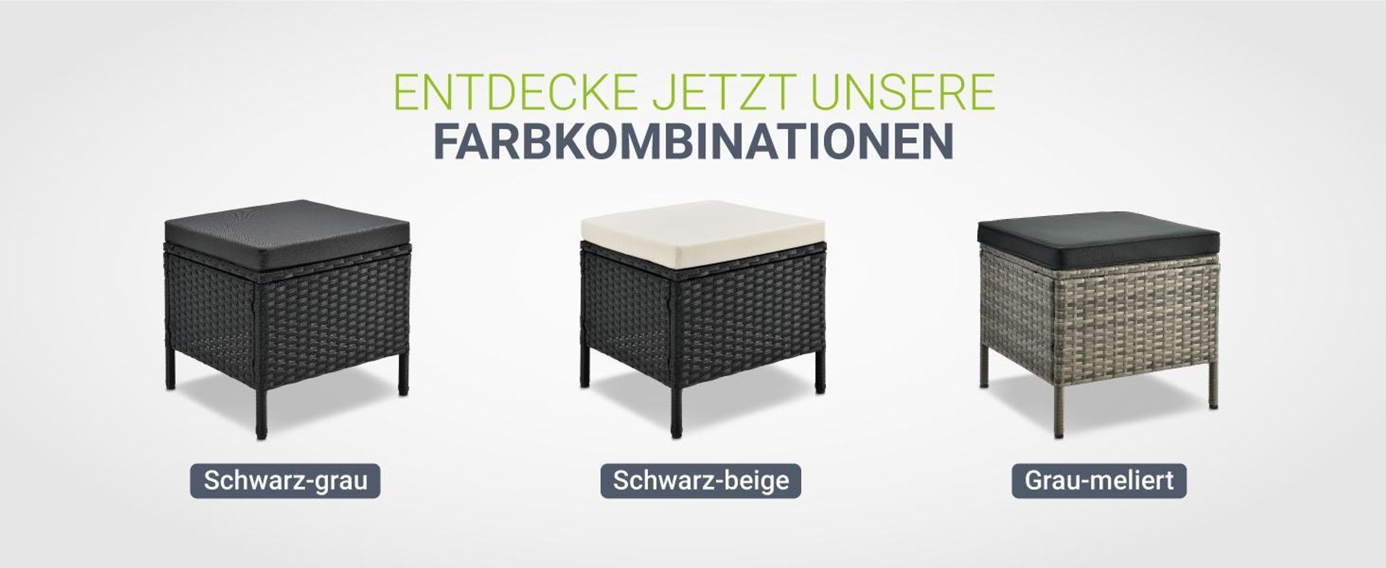 Juskys Polyrattan Lounge Manacor Grau-Meliert und Schwarz