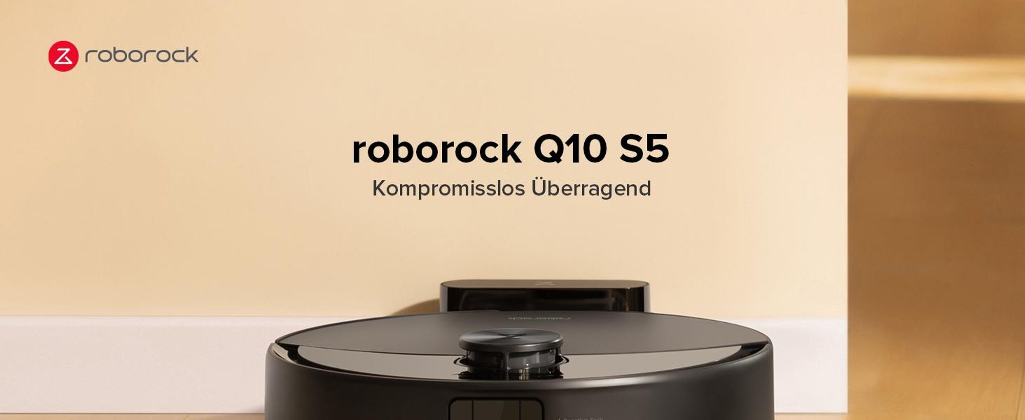 Roborock Q10 S5 Saugroboter mit Wischfunktion,10.000 Pa Staubsauger Roboter, Dual Anti-Tangle System, Auto Lifting Mopping, Ideal für Tierhaare,Schwaz