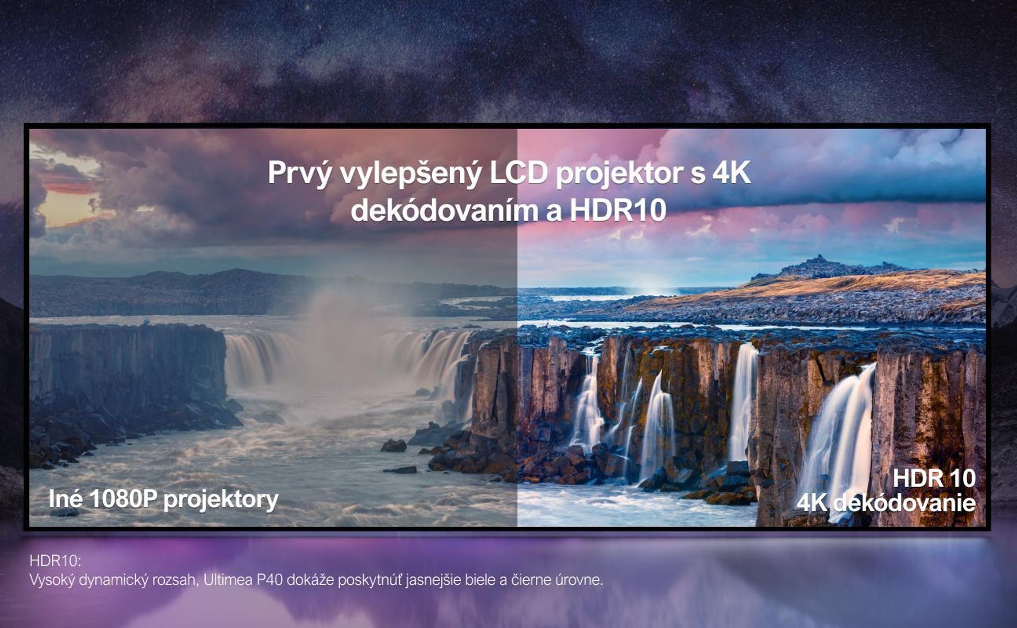 Projektor Ultimea Apollo-P40 s podporou 4K, aktualizovaná verzia s funkciou vyhýbania sa prekážkam 700 ANSI, inteligentné zarovnanie plátna,