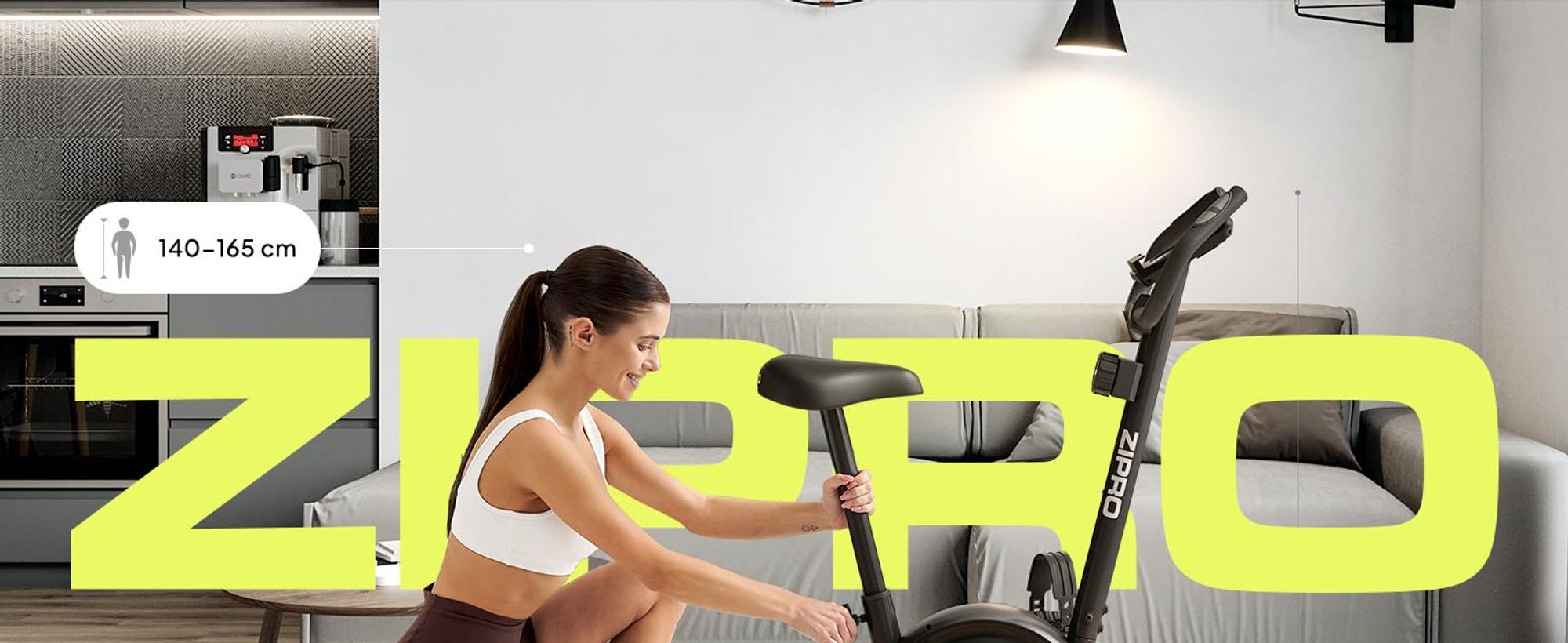 Zipro Heimtrainer Fahrrad One S Gold – Kompaktes Fitnessbike für Zuhause Leiser Hometrainer mit Pulsmessung, LCD Computer Tablethalter Design Edition