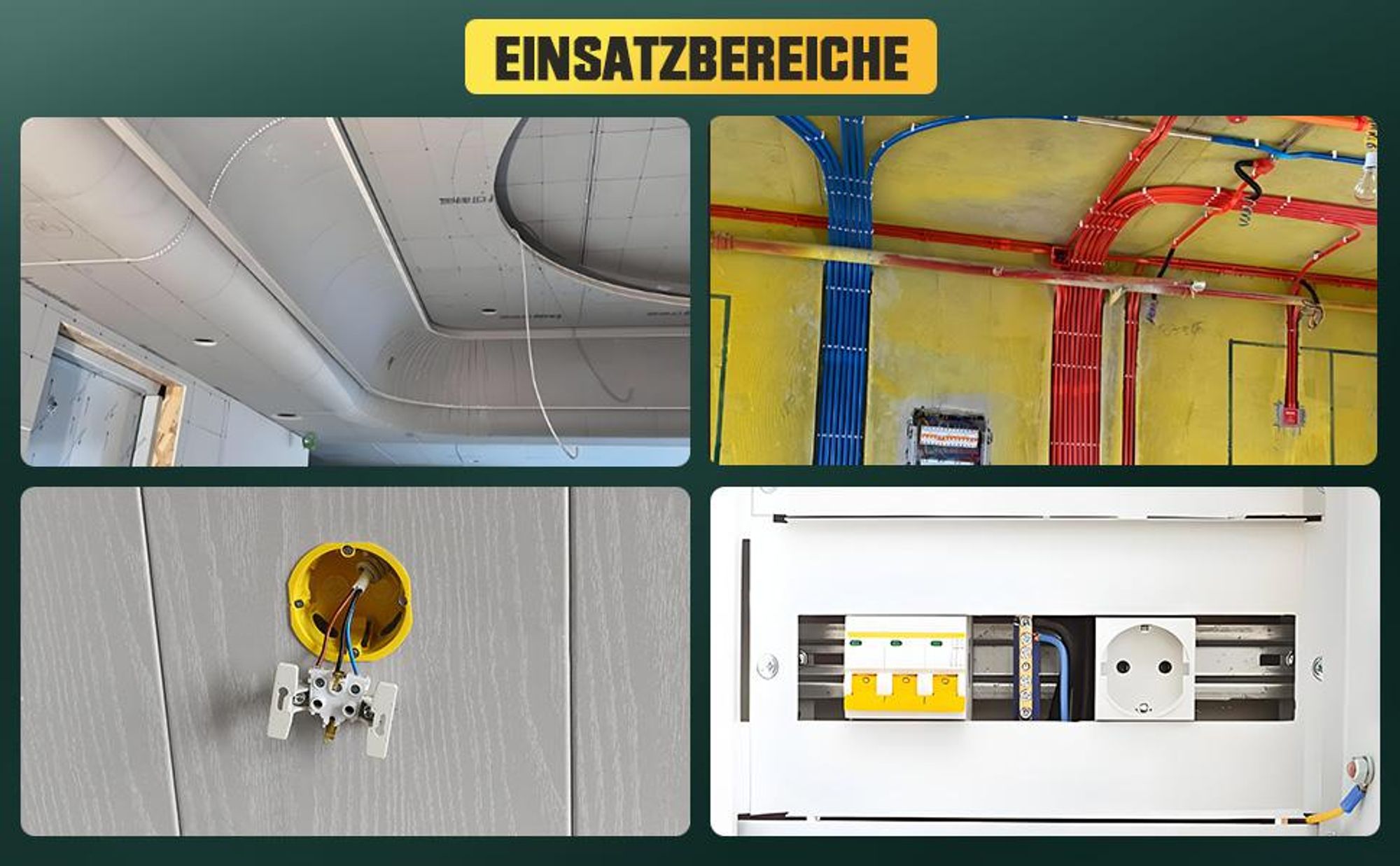 12M Einziehband Kabel Kabeleinziehhilfe 4 Stangen x 1m x 4mm Kabelstangen und 8 Stangen x 1m x 6mm Kabelstäbe Fischband für Leerrohre Kabelverlegung