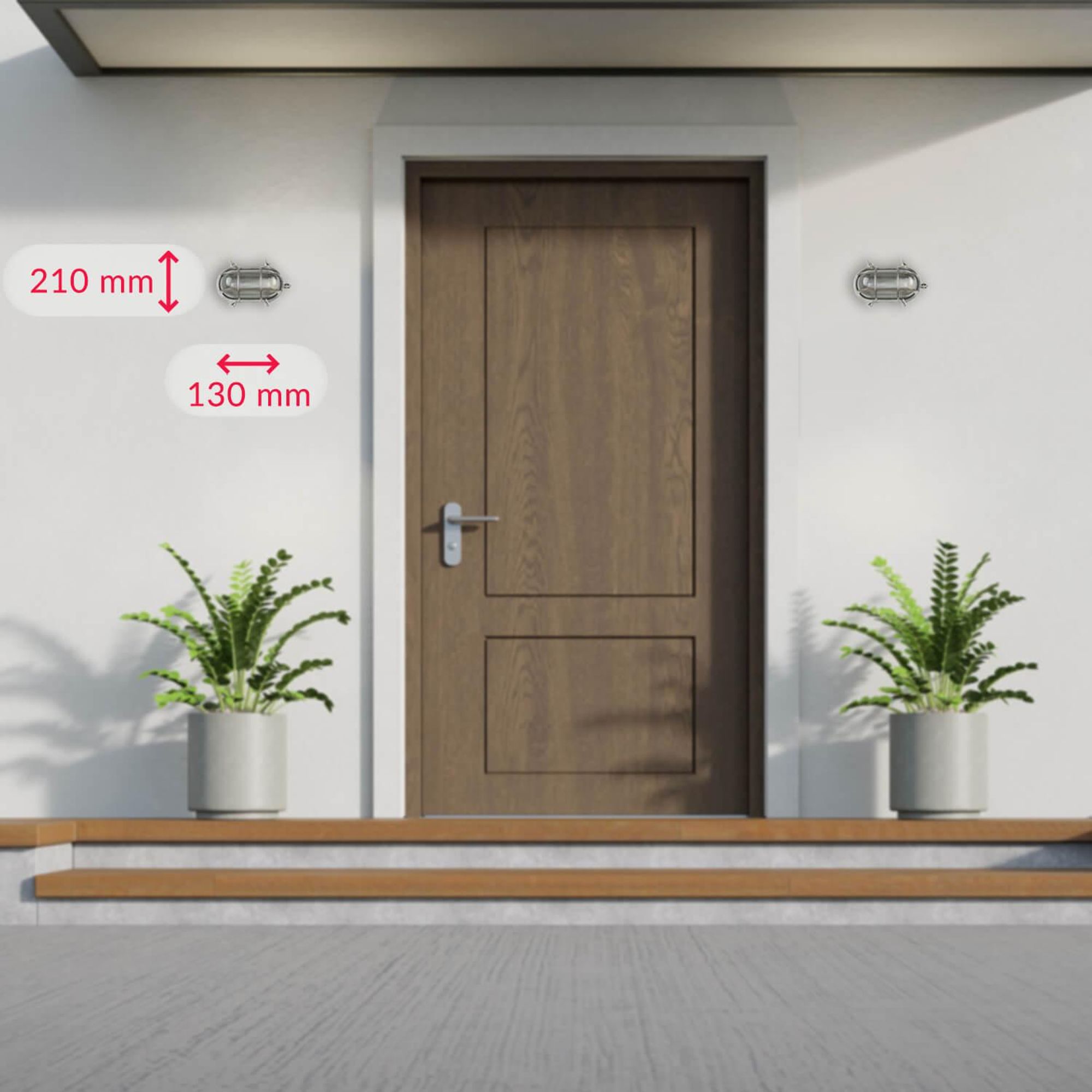 Platzsparende Außenleuchte - ideal für Eingangsbereich, Balkon und Terrasse