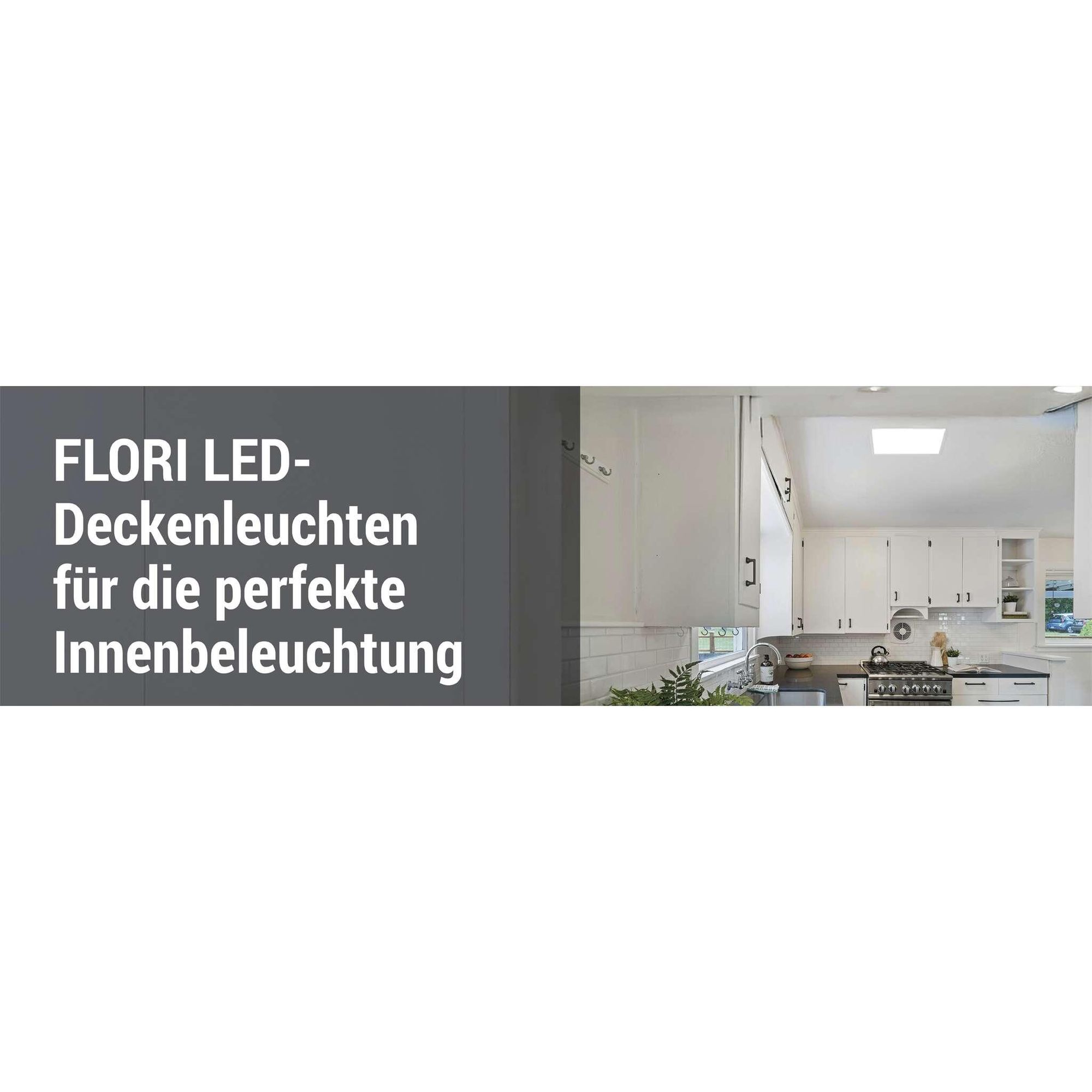 EMOS - LED-Wand-/Deckenleuchte FLORI, quadratisch - neutralweiß 4000 K - 2200 lm