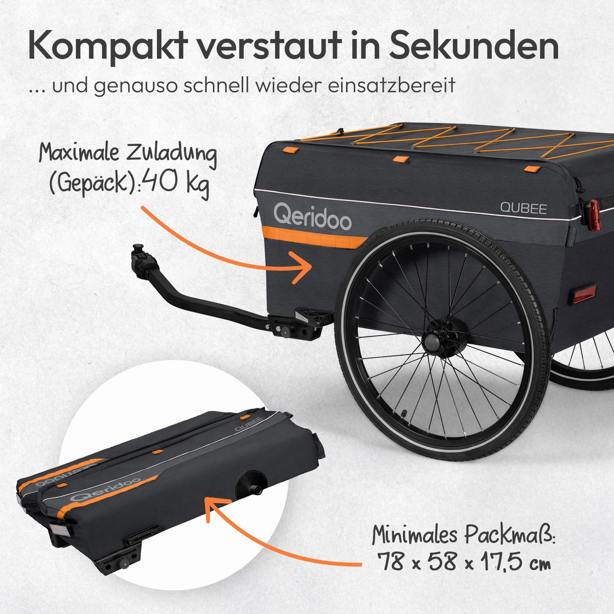 Qeridoo Qubee Cargo / Lastenanhänger, Farbe: Grey