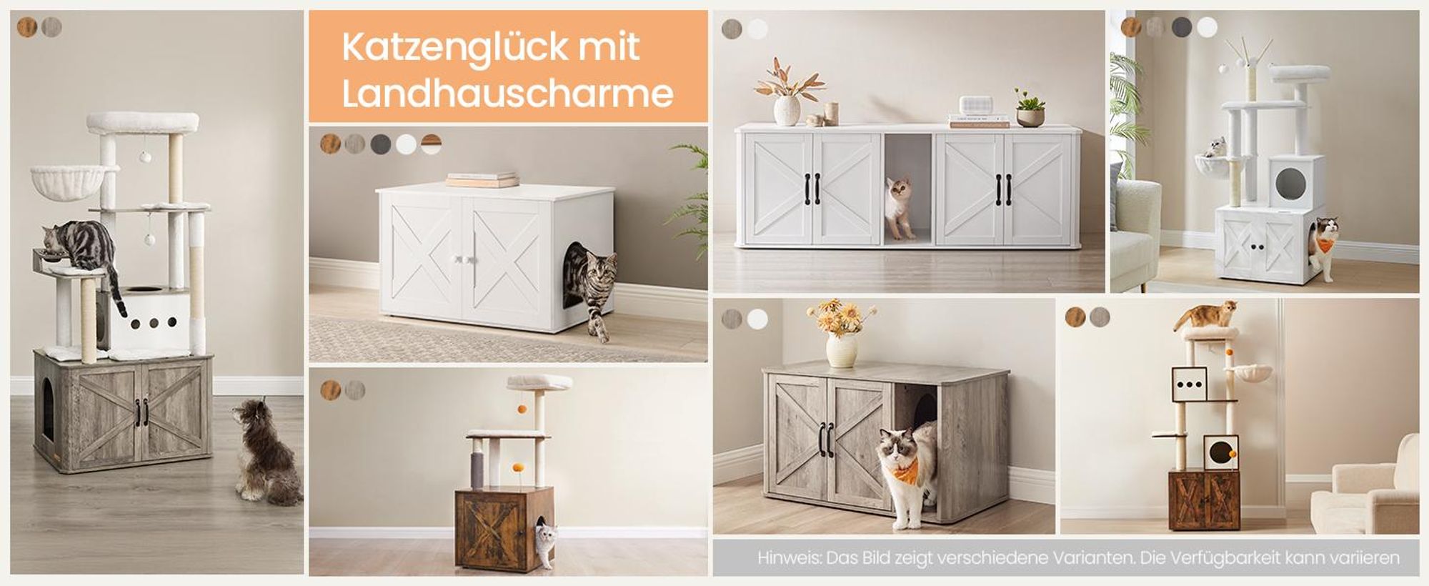 FEANDREA Katzentoilette,80x53x49,2cm,mit herausnehmbarem Trennwand weiß