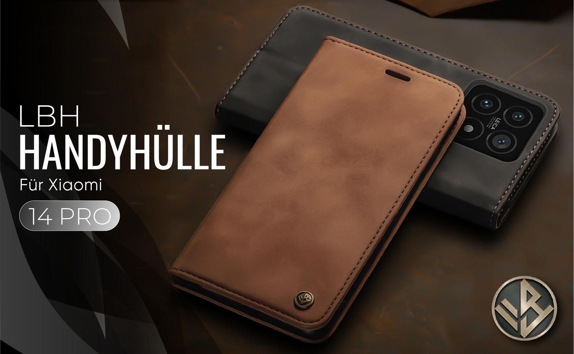 Hochwertige Klapphülle für Xiaomi 14 Pro im klassischen Design
