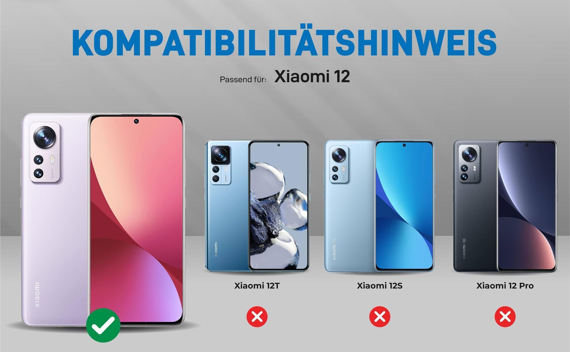 Kompatibilitätshinweise Hülle für Xiaomi 12 / 12X
