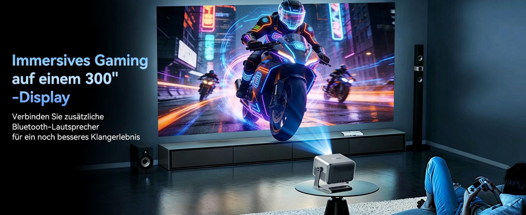 Blackview PV1000 Max, 1000 ANSI-Lumen, 1080p FHD, VIDAA OS, Dolby Audio 12W, 6-in-1 TOF AF, 40-150 Zoll, MT9660, WiFi 5+BT 5.0, AirPlay 2, 360° Gimbal