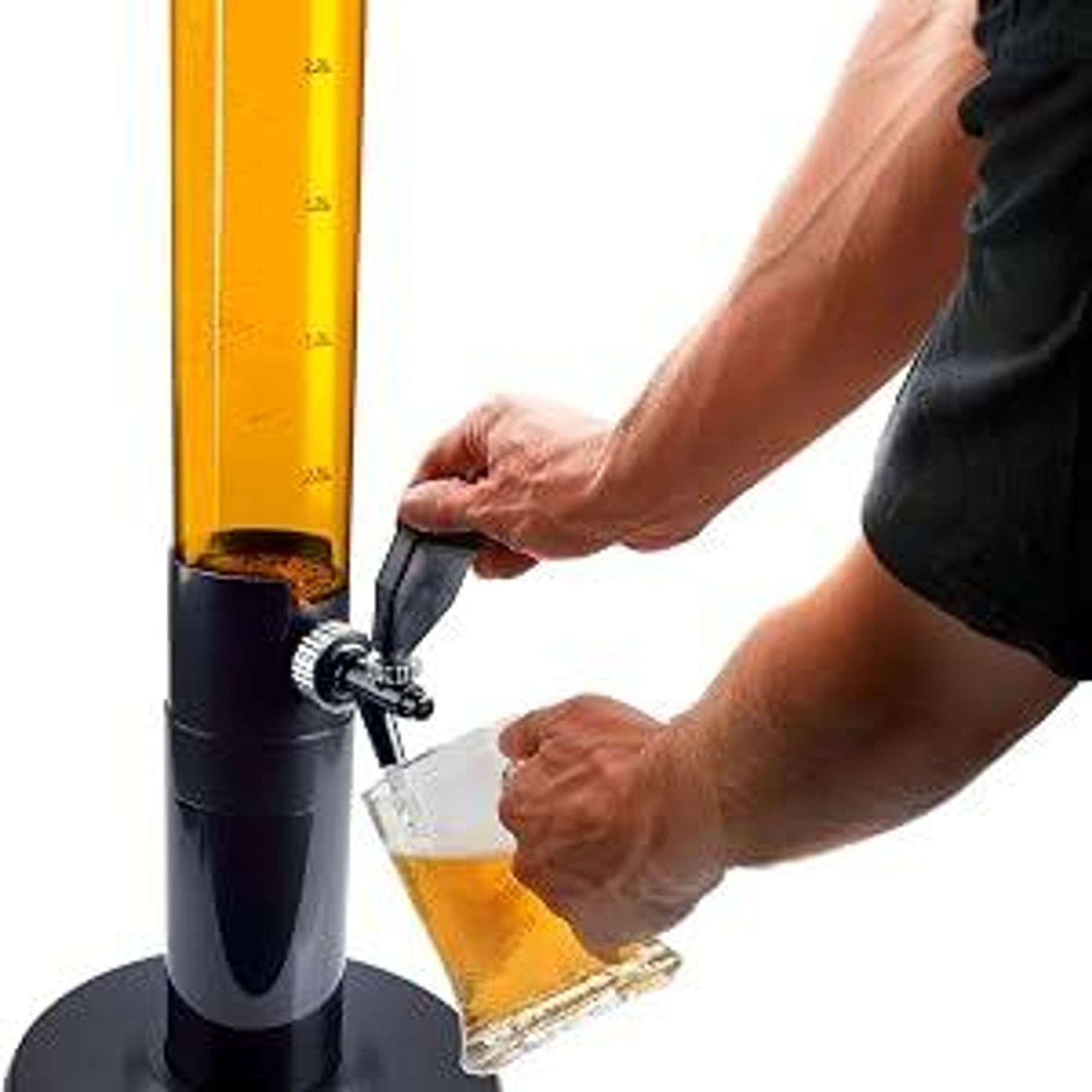 XXL Biertrinksäule 5 Liter mit Zapfhahn – Getränketurm Biersäule für Party, Bier, Cocktails & Softdrinks – 85cm Höhe
