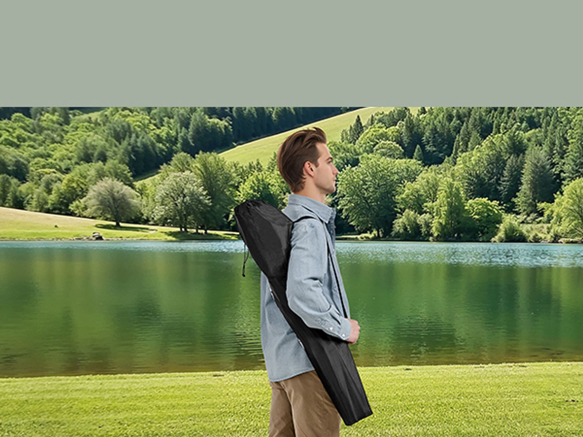 SONGMICS Campingstuhl 2er Set, Klappstuhl Outdoor, Angelstuhl, hohe Rückenlehne