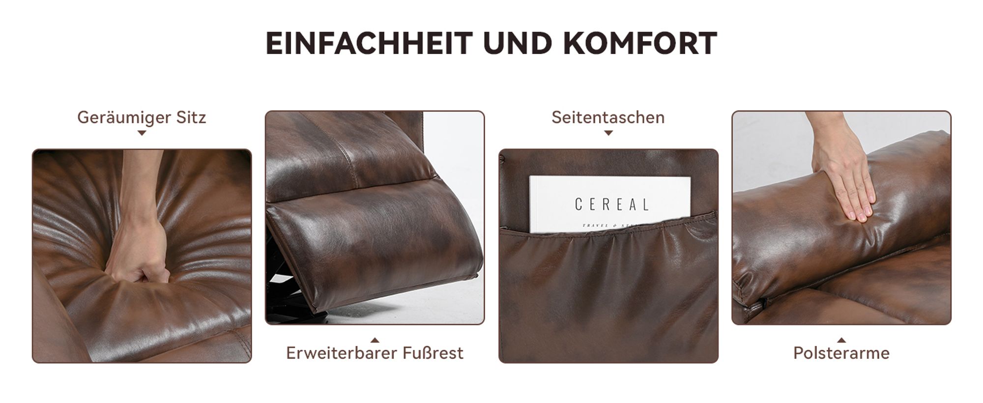 COMHOMA Massagesessel Elektrischer Relaxsessel XL 200kg belastbar, gemütlich und weich Ergonomischer Messagesessel Liegesessel für ältere Menschen