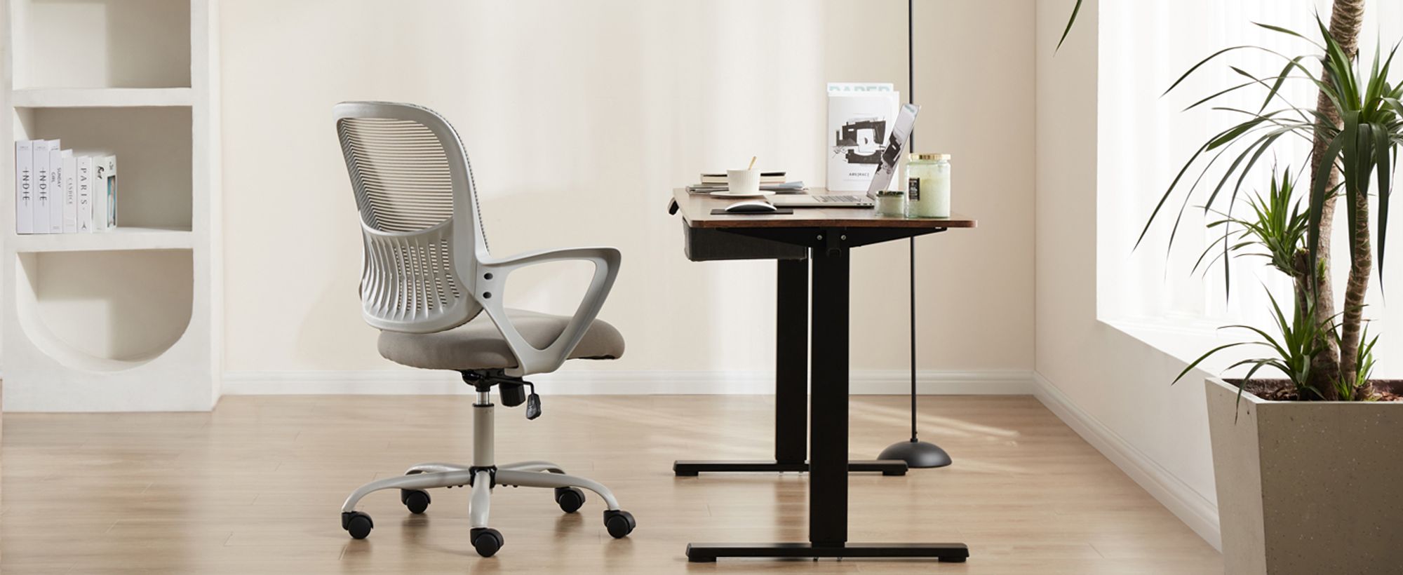 Bürostuhl Ergonomisch, Schreibtischstuhl mit Lendenwirbelstütze, Verstellbaren Armlehnen Bürostühle, Höhenverstellbarer office chair, Drehstuhl