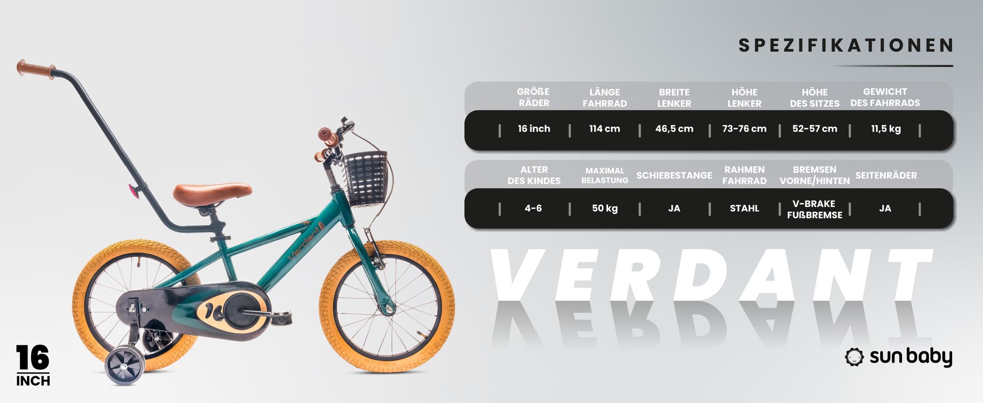 Sun Baby Verdant Rowan Kinderfahrrad Jungen Fahrrad Stützräder 12 14 16 Zoll ab 4-6 Jahre BMX Kinder Fahhrad (16 Zoll, blau)